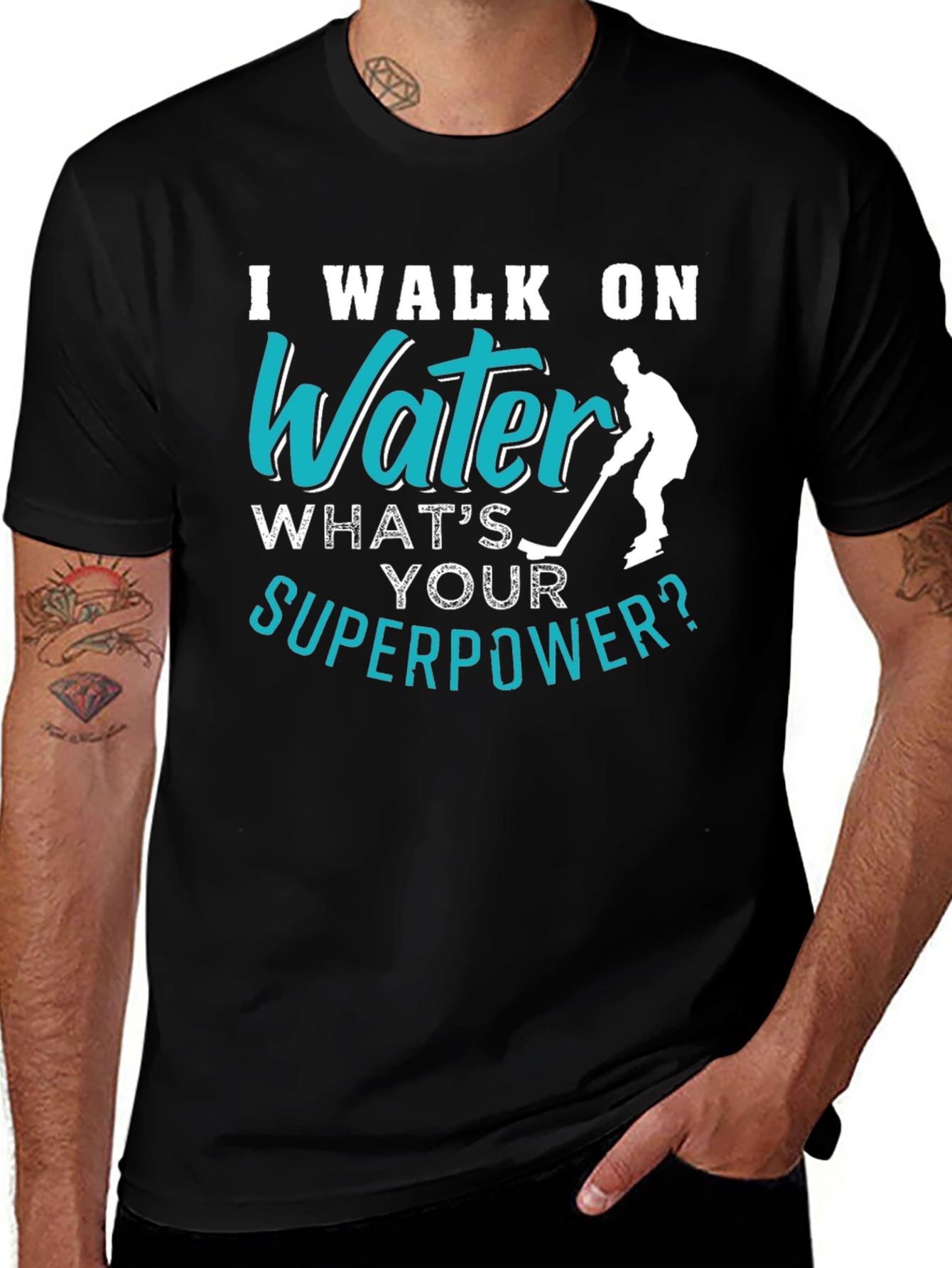 I Walk On Water Hockey Player T-Shirt
