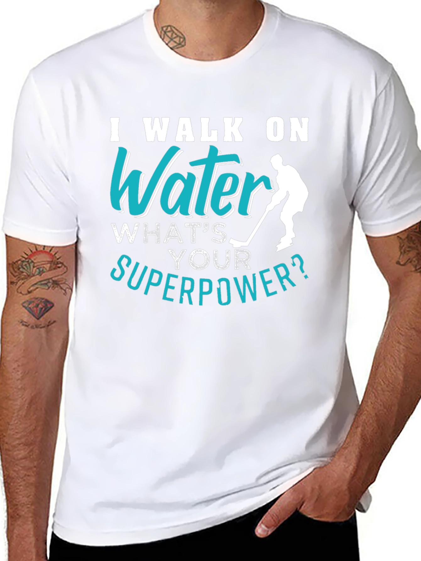 I Walk On Water Hockey Player T-Shirt