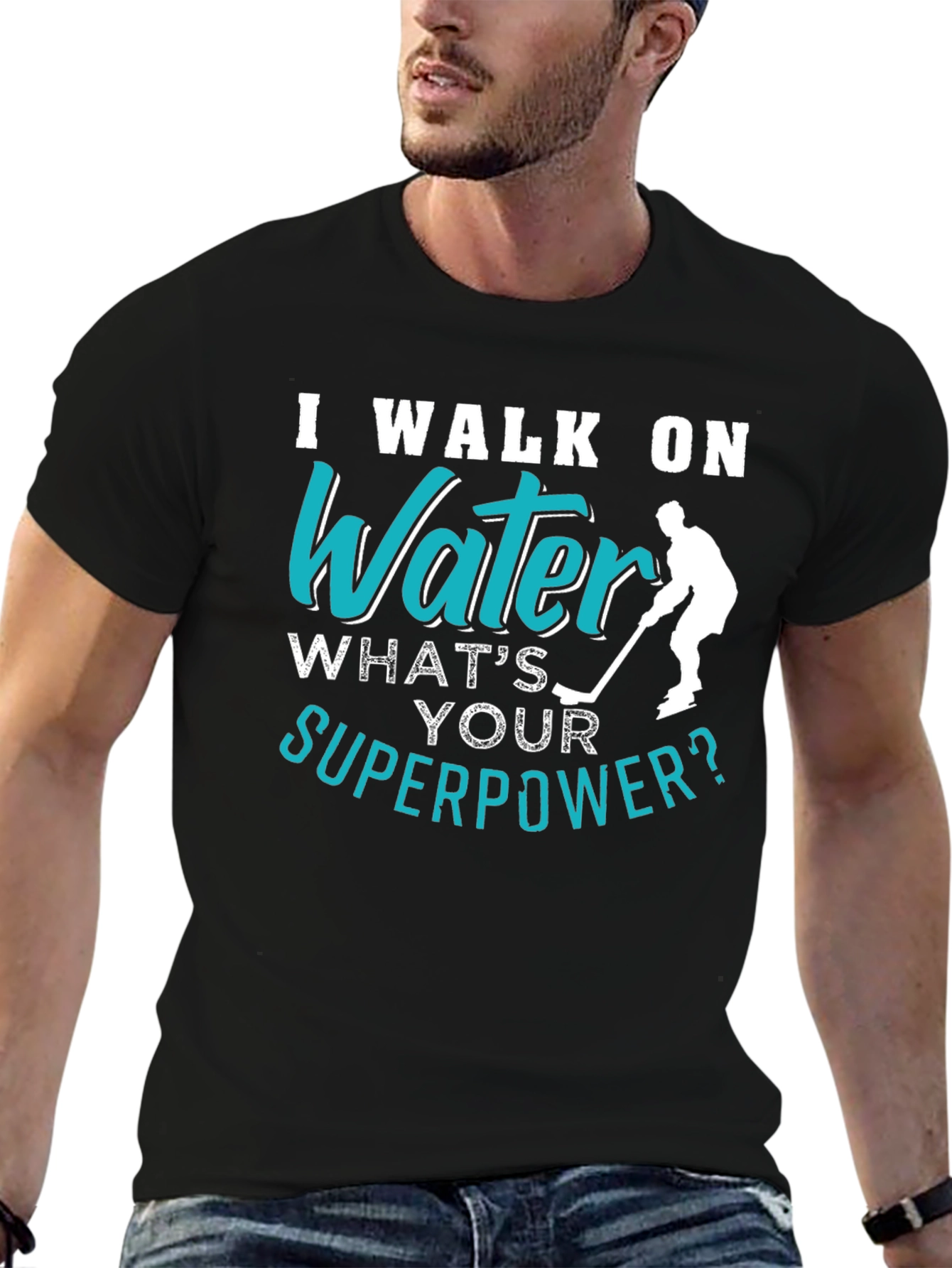 I Walk On Water Hockey Player T-Shirt