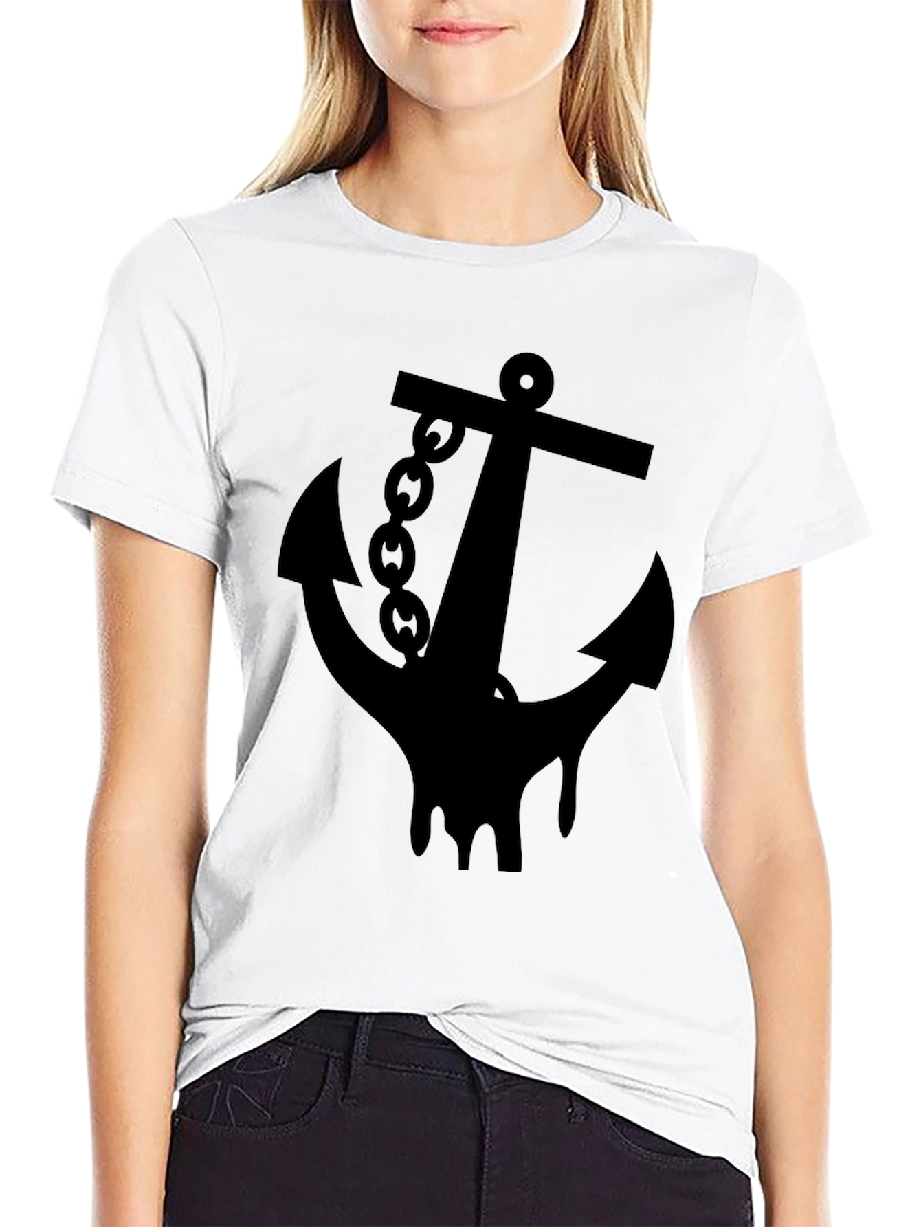 Anchor Graphic Black T-Shirt - Nautical Style Tee