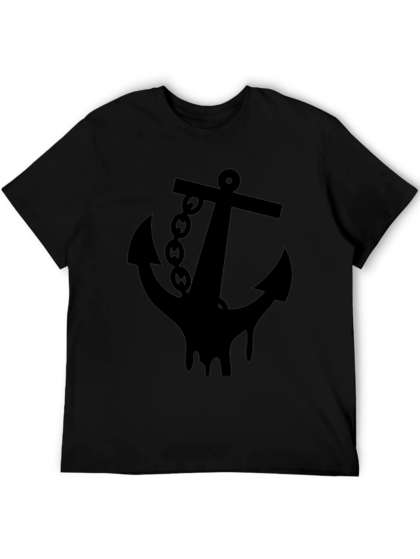 Anchor Graphic Black T-Shirt - Nautical Style Tee