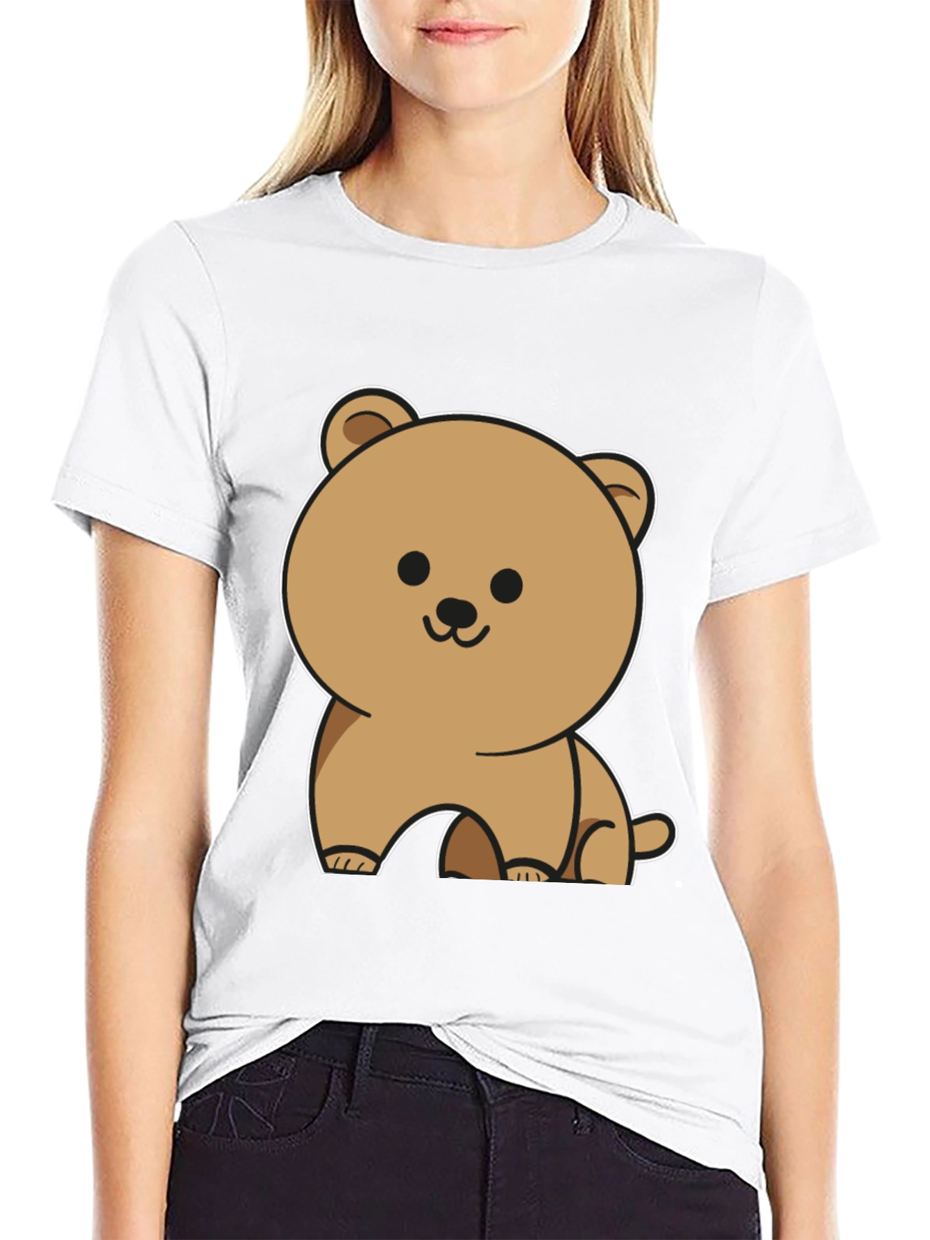 Cute Bear Graphic Tee - Mens Black T-Shirt