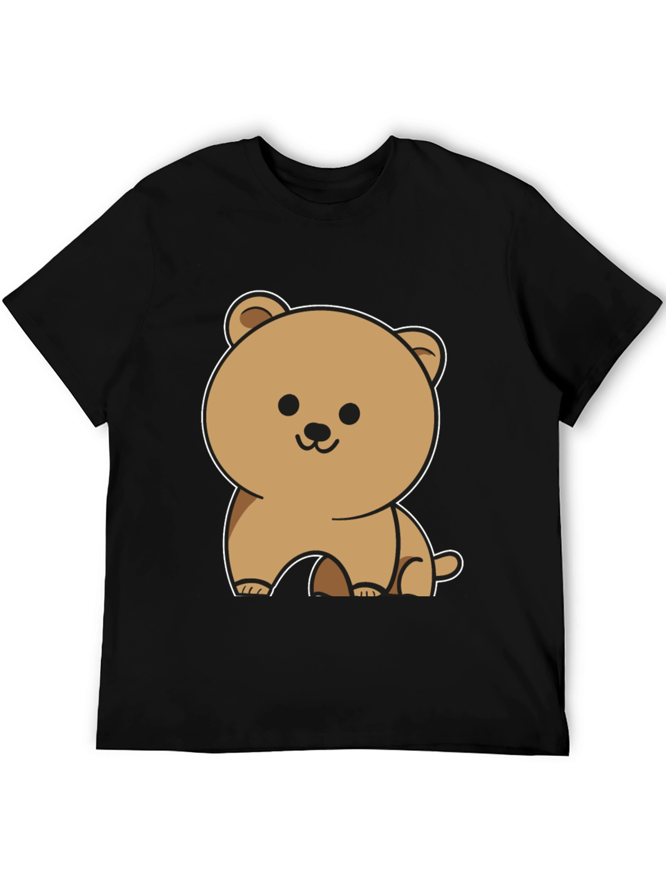 Cute Bear Graphic Tee - Mens Black T-Shirt