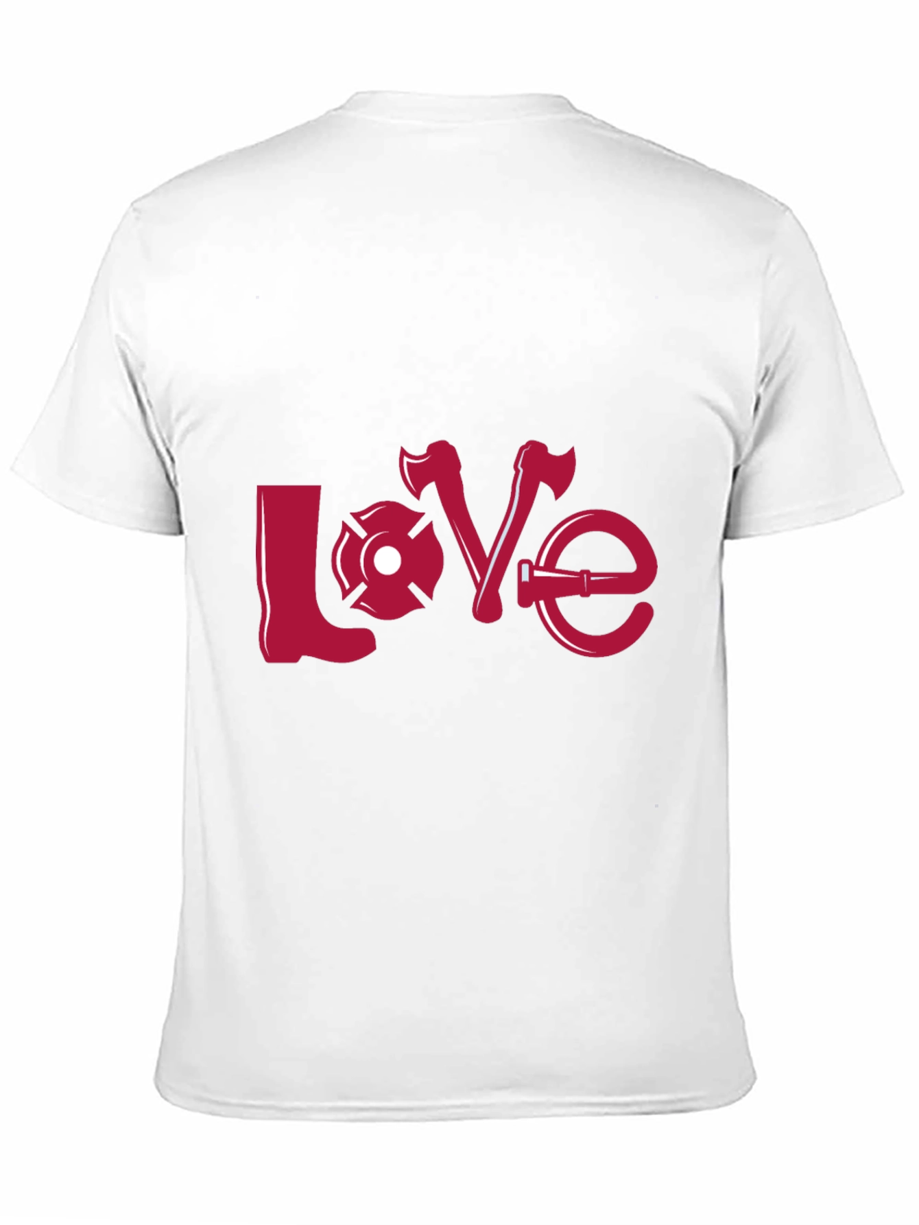 Firefighter Love Graphic Tee - Black Crew Neck Shirt
