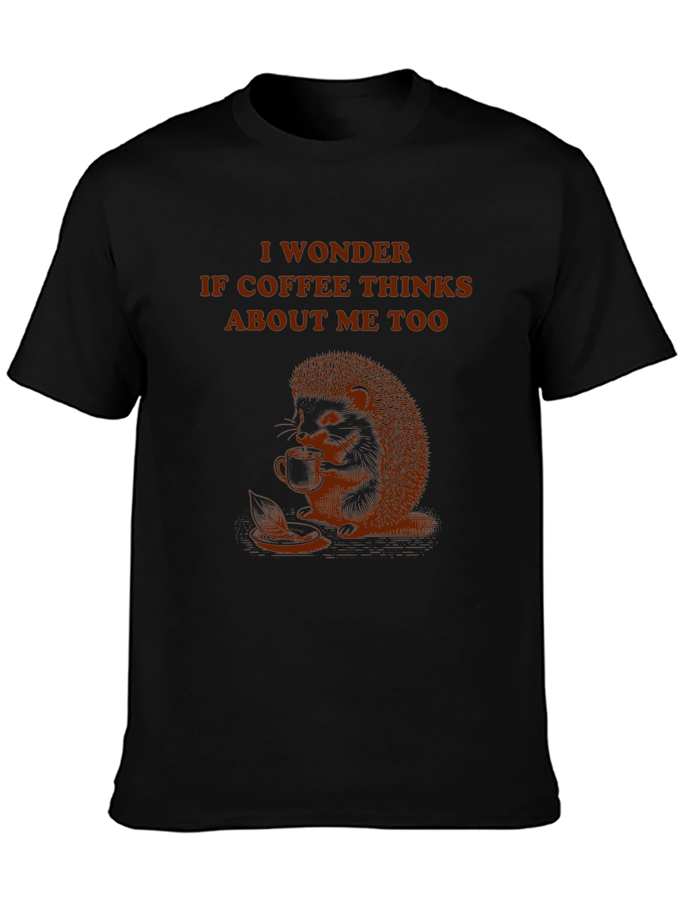 Coffee Thinking Hedgehog T-Shirt