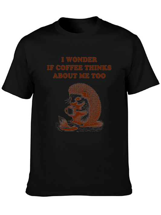 Coffee Thinking Hedgehog T-Shirt