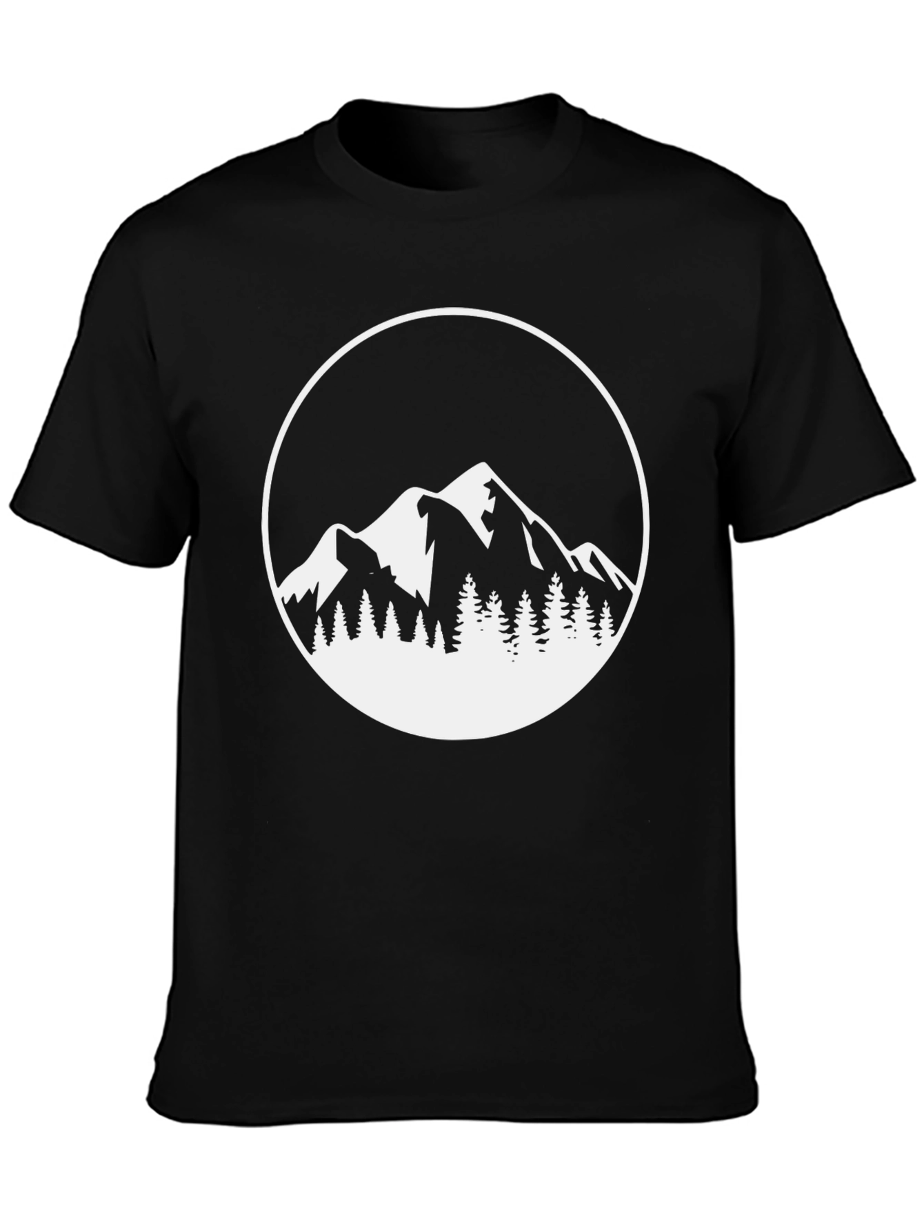 Mountain Scene Graphic Tee - Black