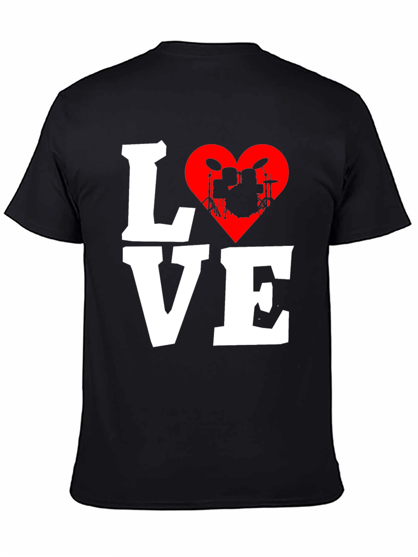 Love Drums T-Shirt - Music Heart Tee