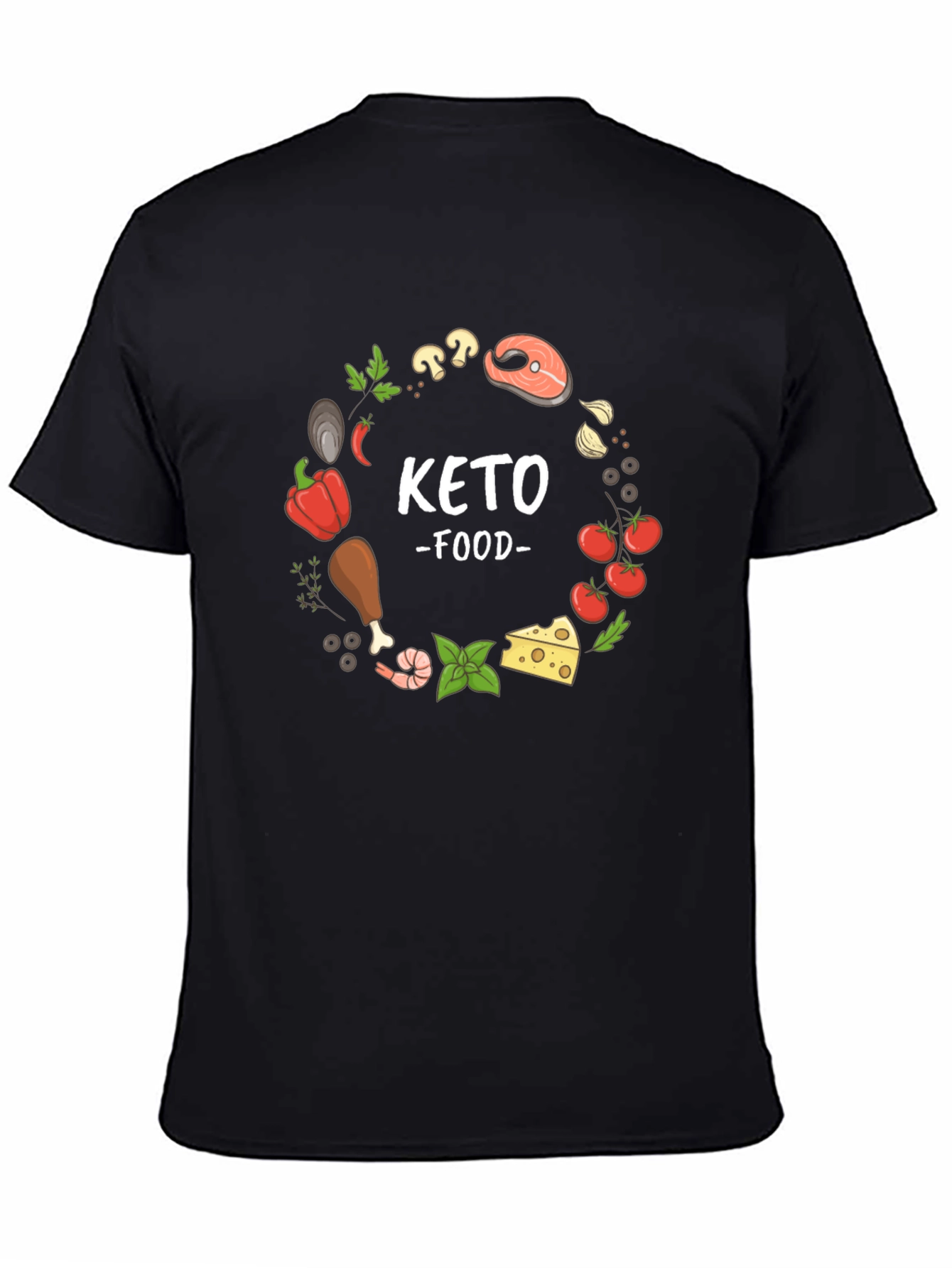 Keto Food T-Shirt - Black Casual Tee