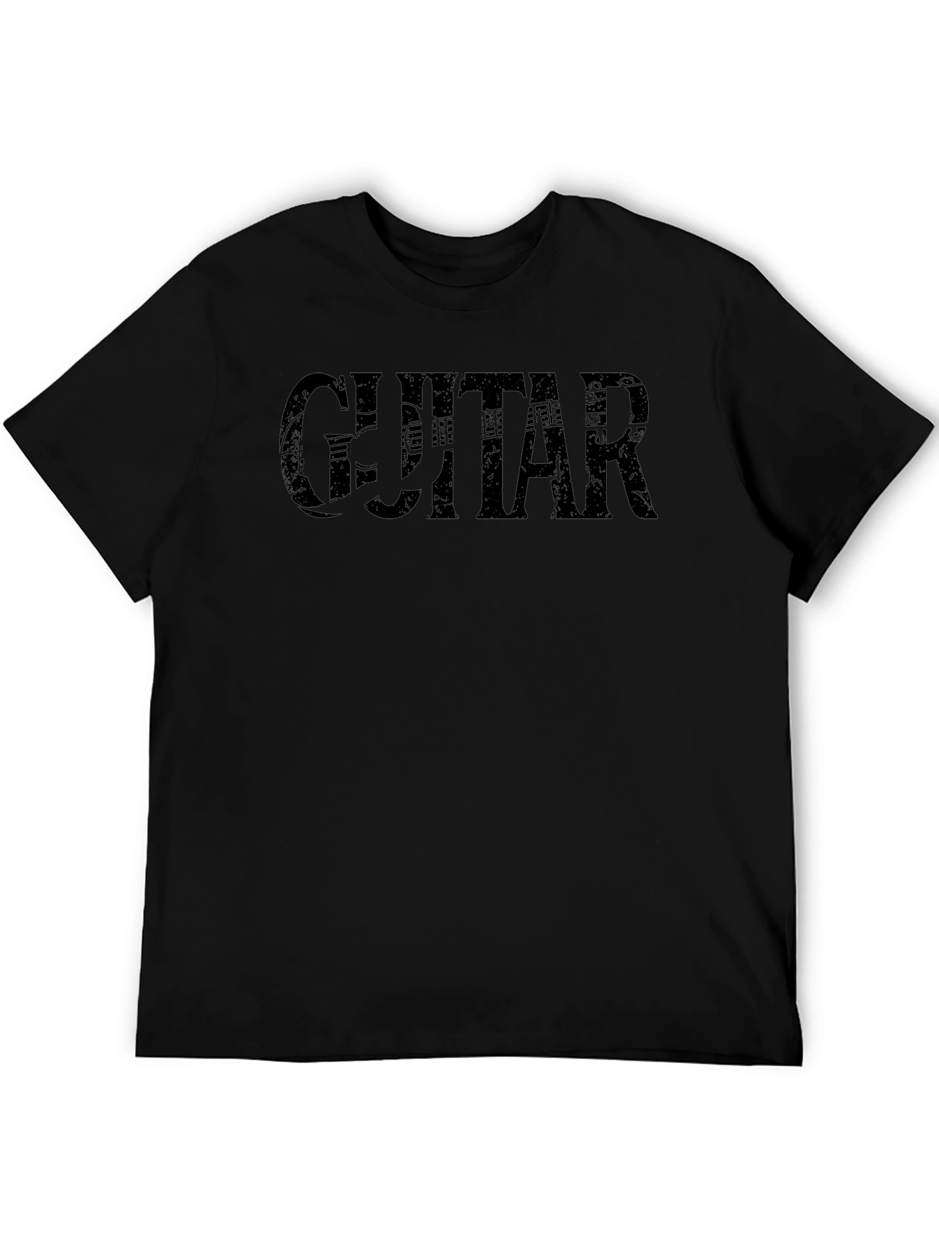Guitar Graphic Print Crew Neck T-Shirt