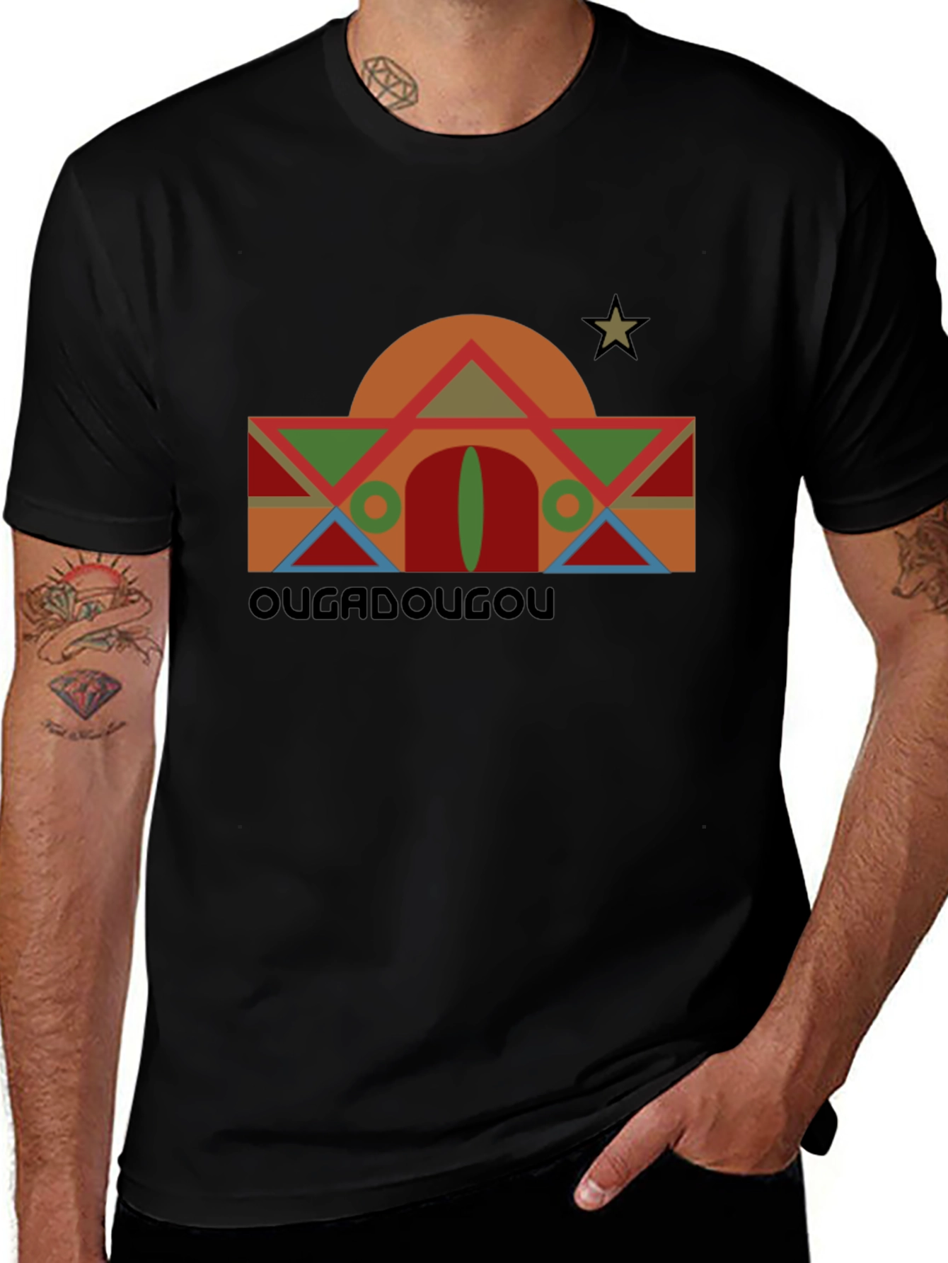 Ougadougou Graphic Tee - Retro Africa Design