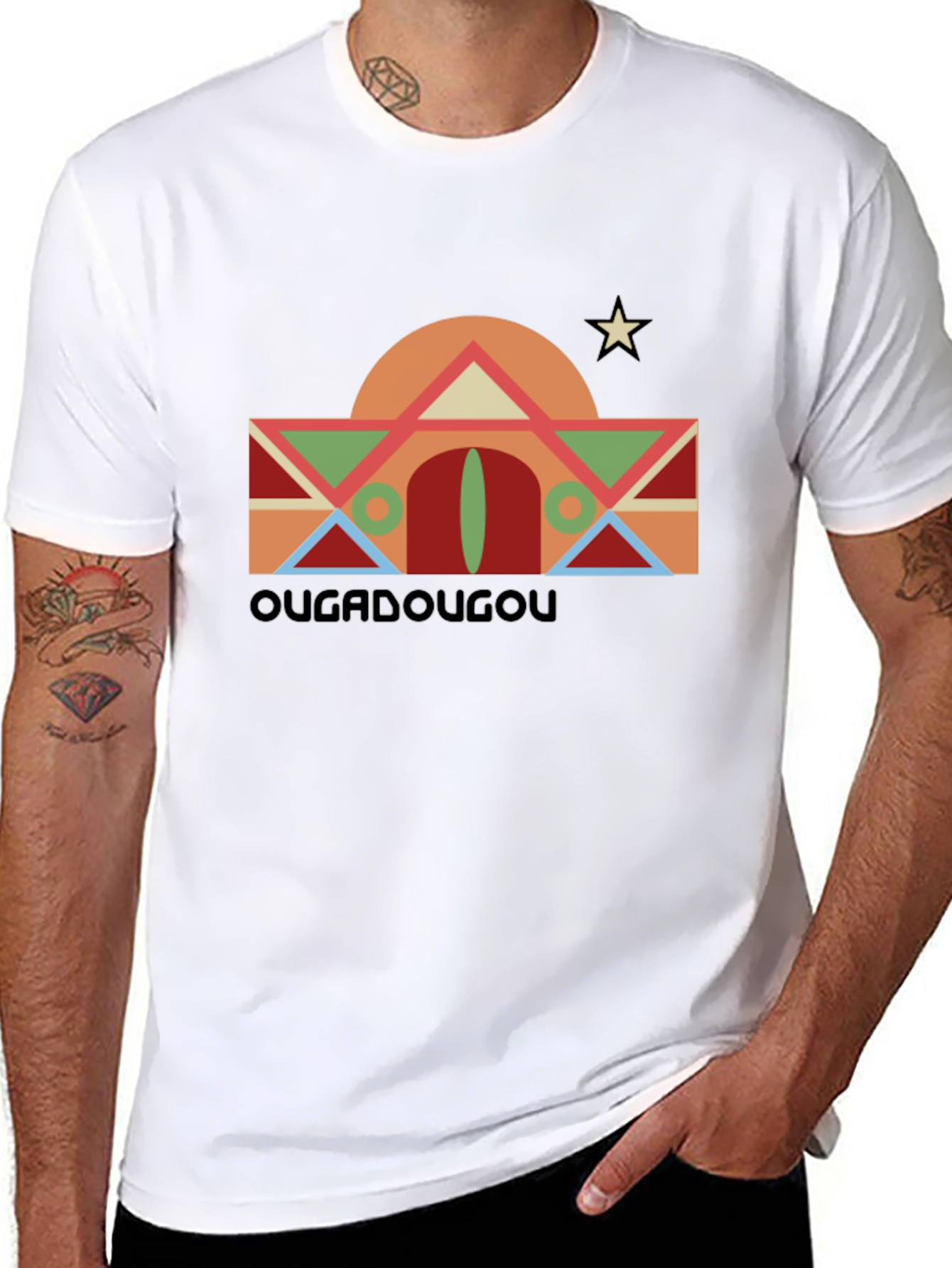 Ougadougou Graphic Tee - Retro Africa Design