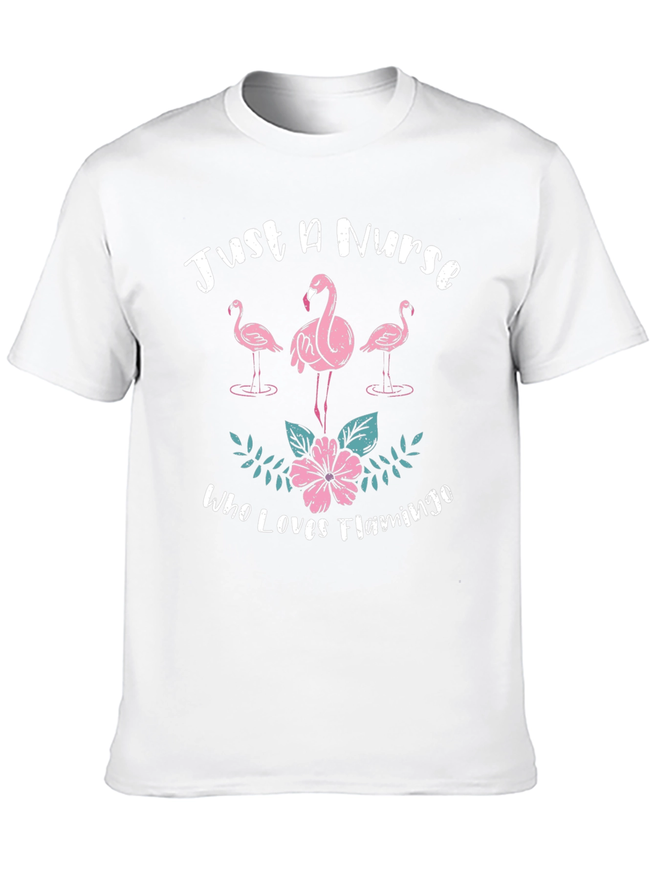 Nurse Flamingo Graphic Tee - Black Cotton T-Shirt