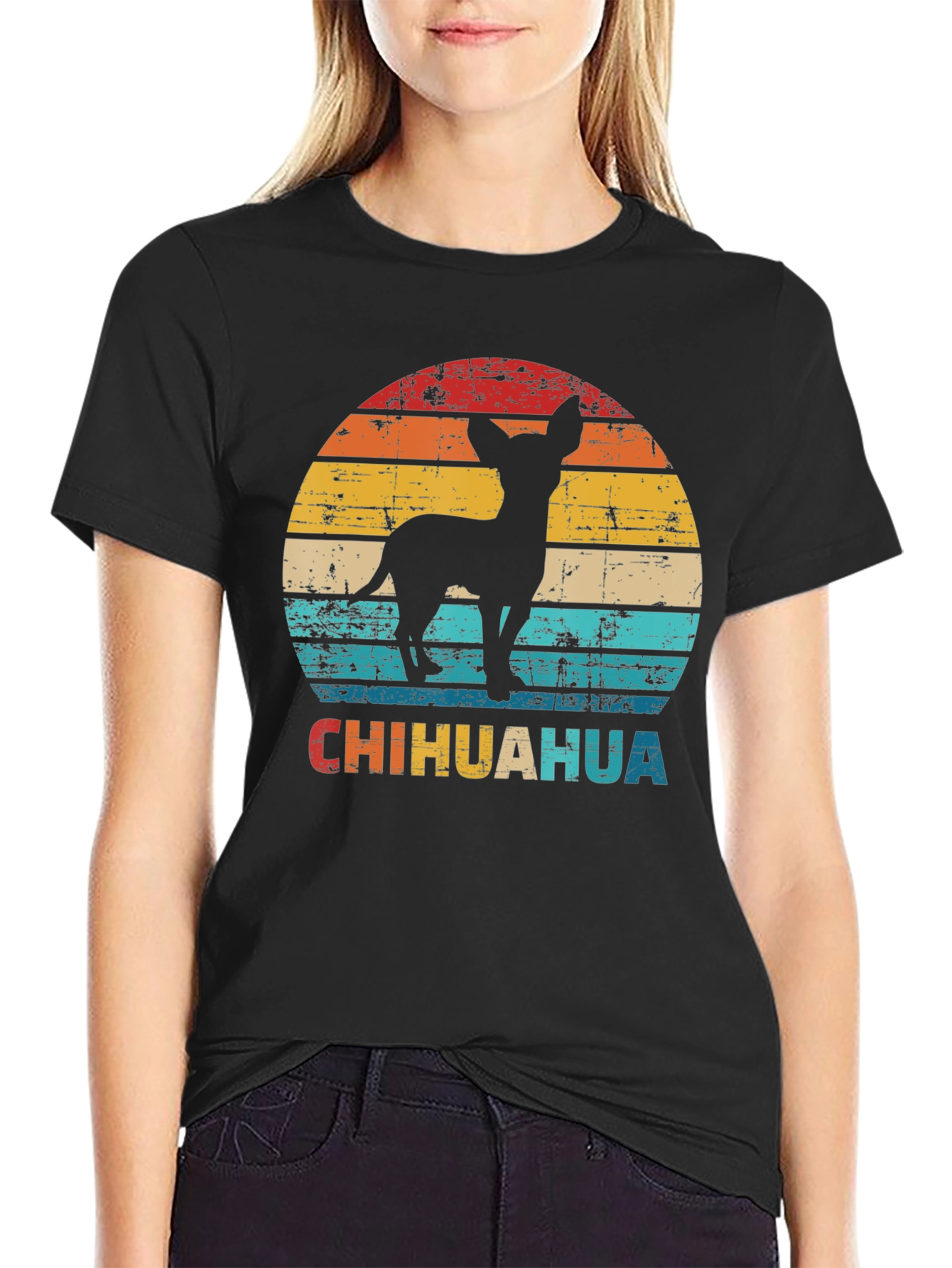 Retro Chihuahua Silhouette Graphic T-Shirt