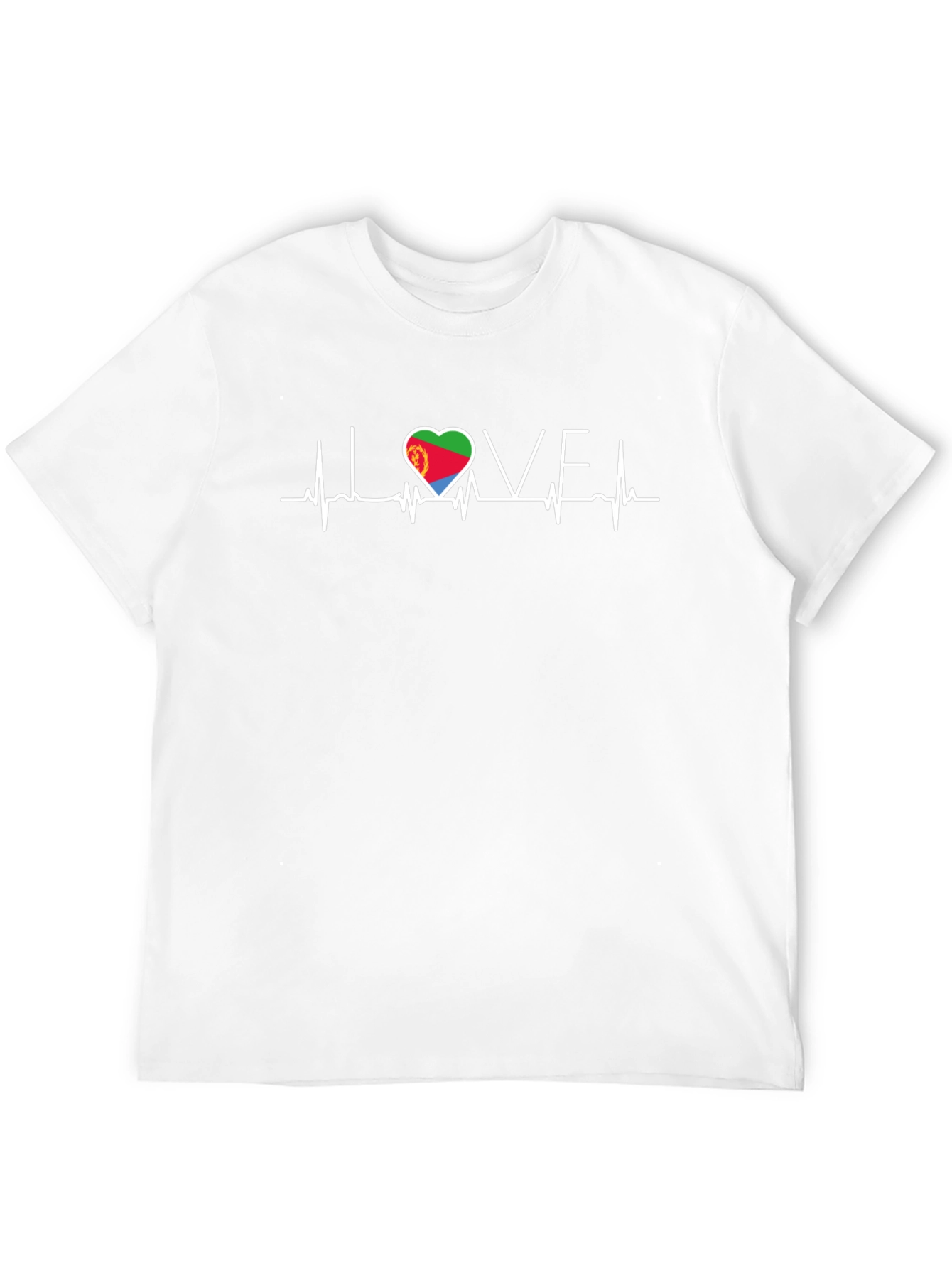 Eritrea Love Heartbeat Black T-Shirt