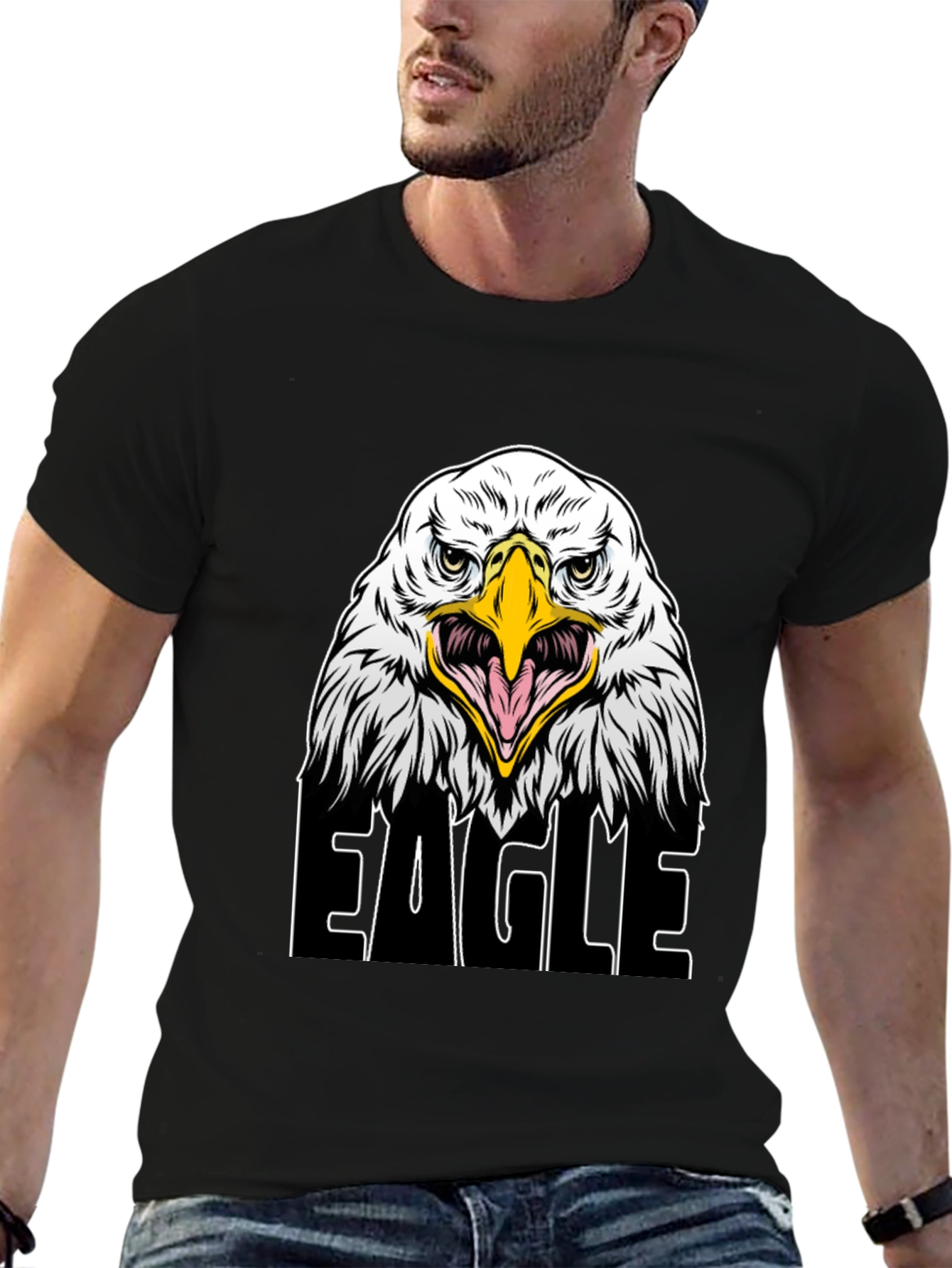 Eagle Graphic Black T-Shirt for Men