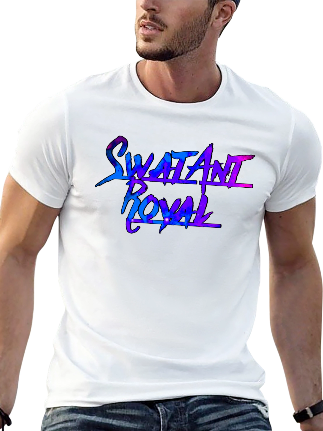 Swatani Royal Galaxy Graphic Black T-Shirt