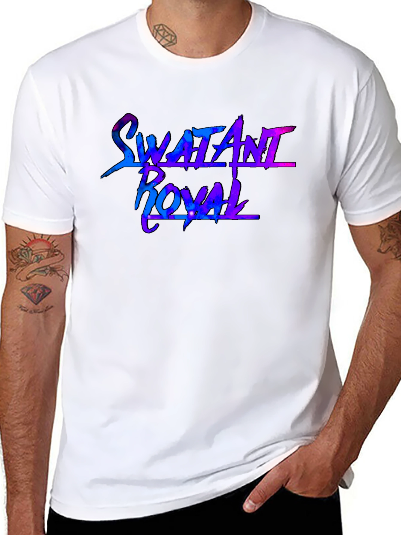 Swatani Royal Galaxy Graphic Black T-Shirt