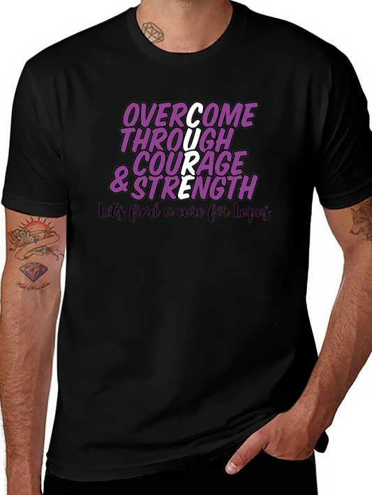 Overcome Courage & Strength Lupus Awareness T-Shirt