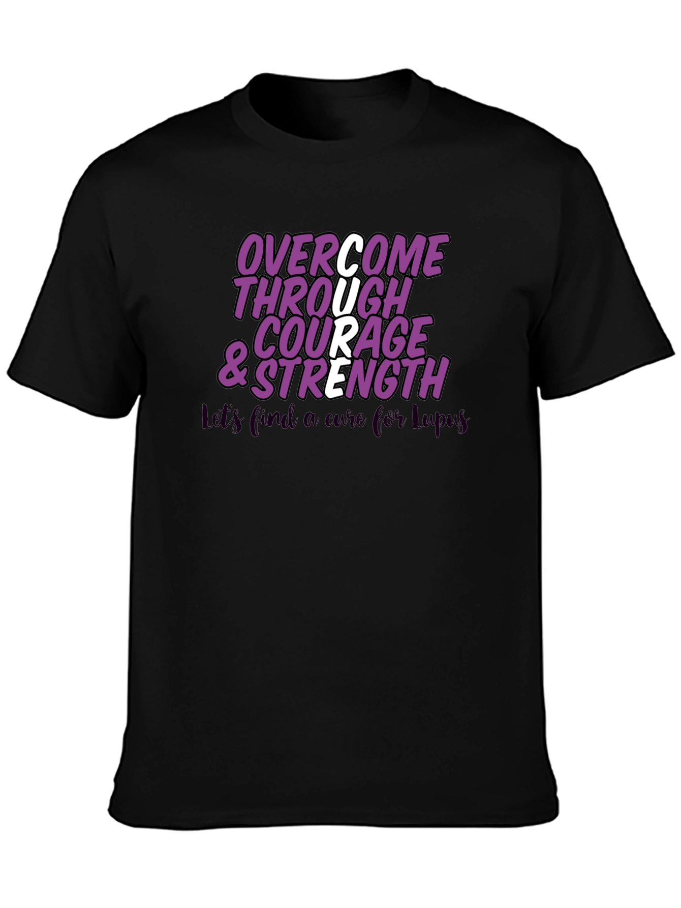 Overcome Courage & Strength Lupus Awareness T-Shirt