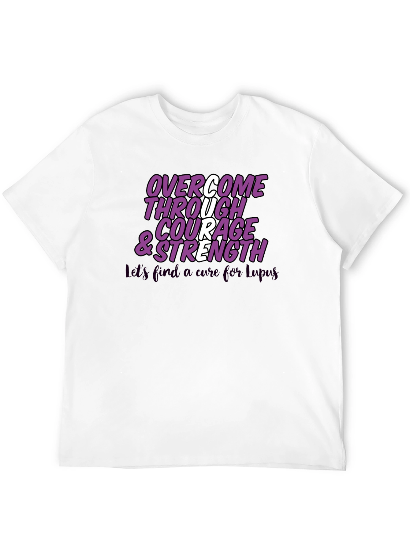 Overcome Courage & Strength Lupus Awareness T-Shirt