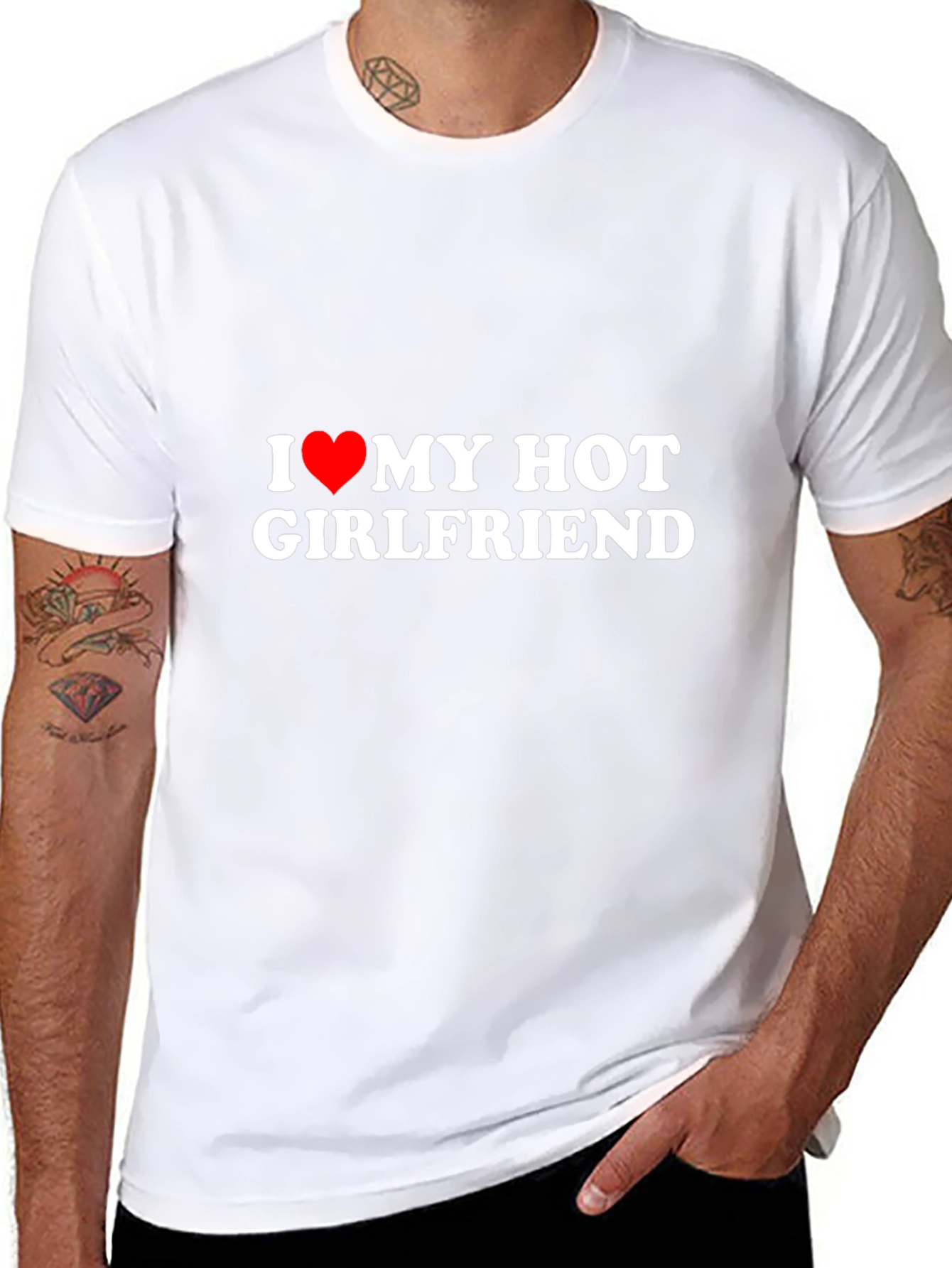 I Love My Hot Girlfriend Black T-Shirt