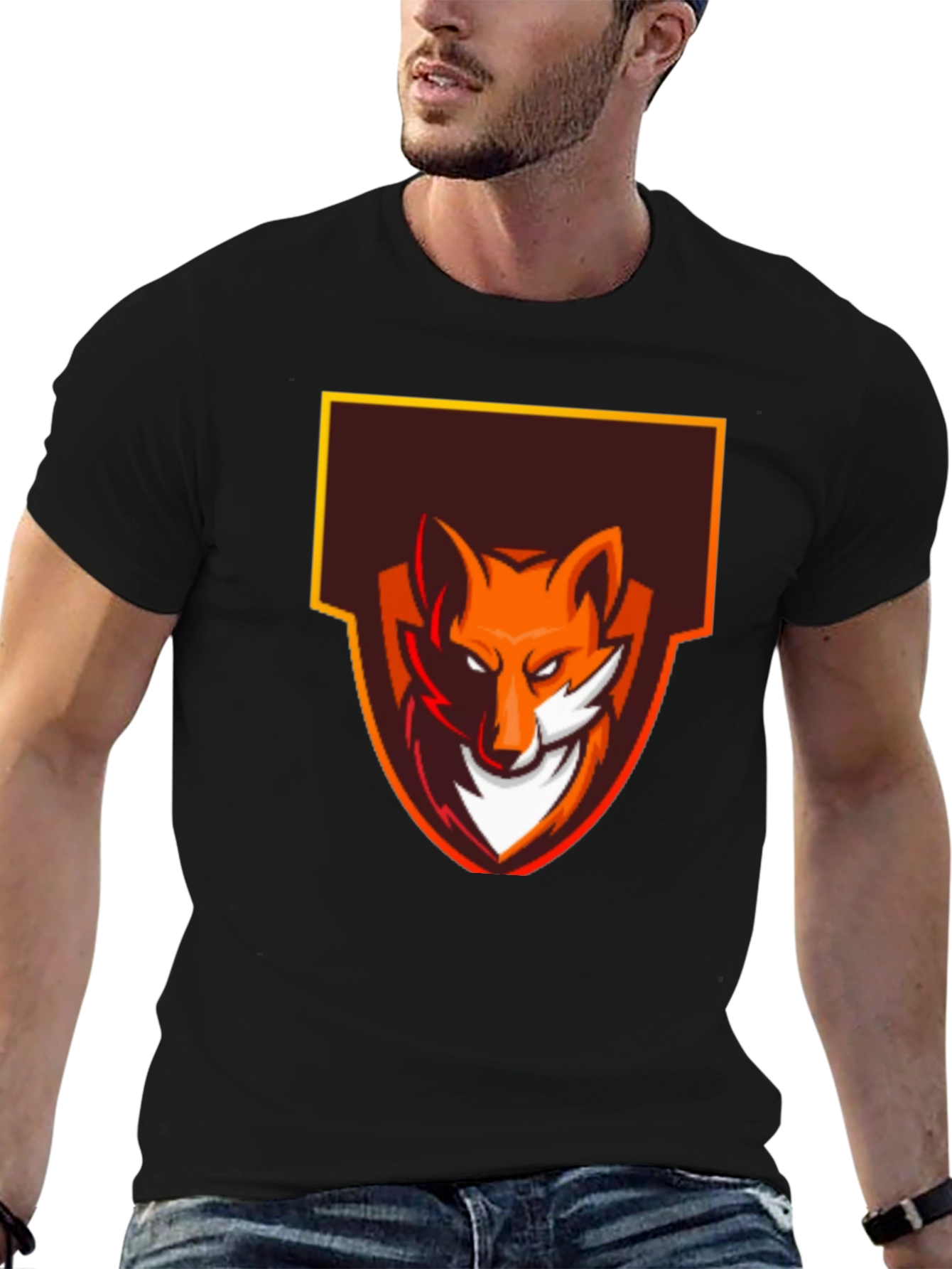 Fox Logo Graphic Tee - Black Cotton Blend