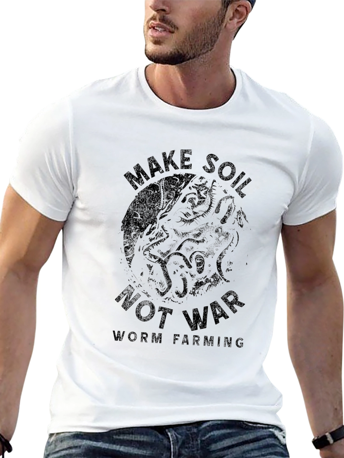 Make Soil Not War T-Shirt Worm Farming Tee