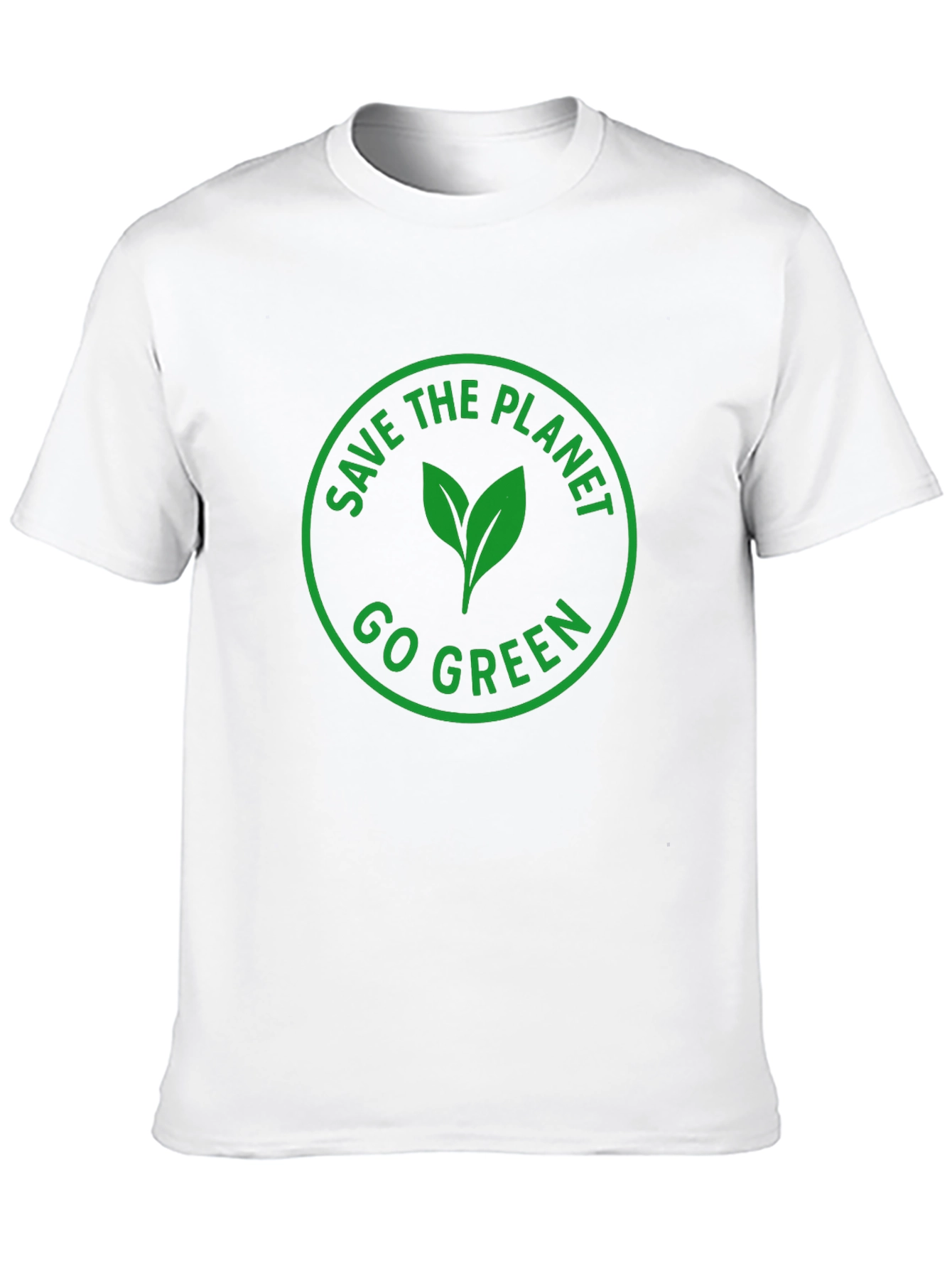 Eco-Friendly Black T-Shirt: Save the Planet Go Green Design