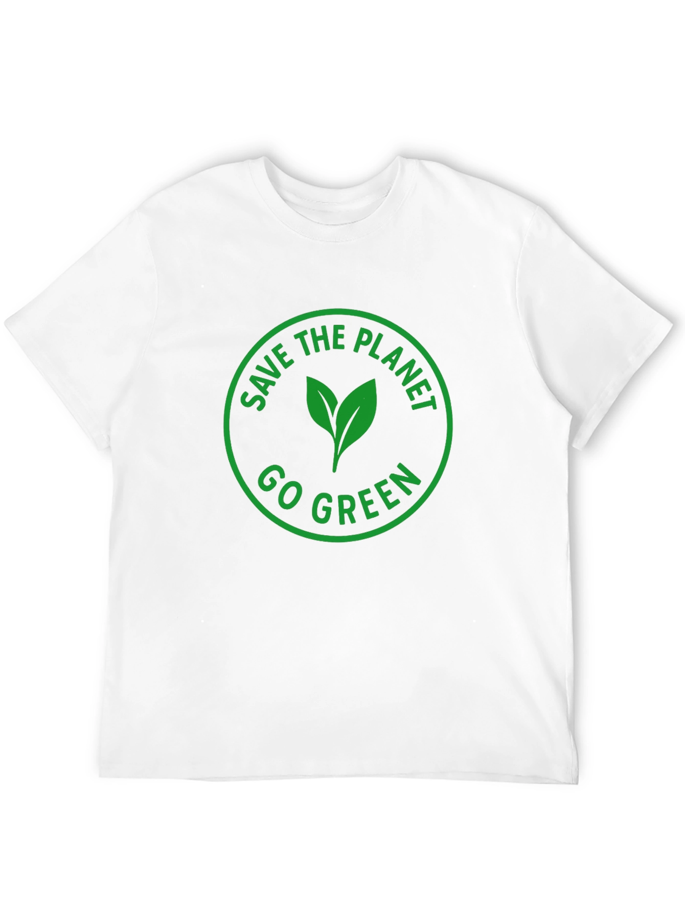 Eco-Friendly Black T-Shirt: Save the Planet Go Green Design