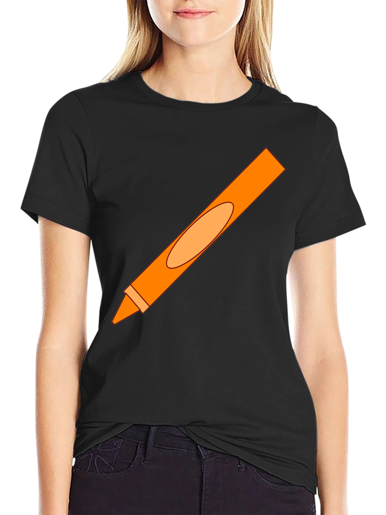 Orange Crayon Graphic Tee - Unisex
