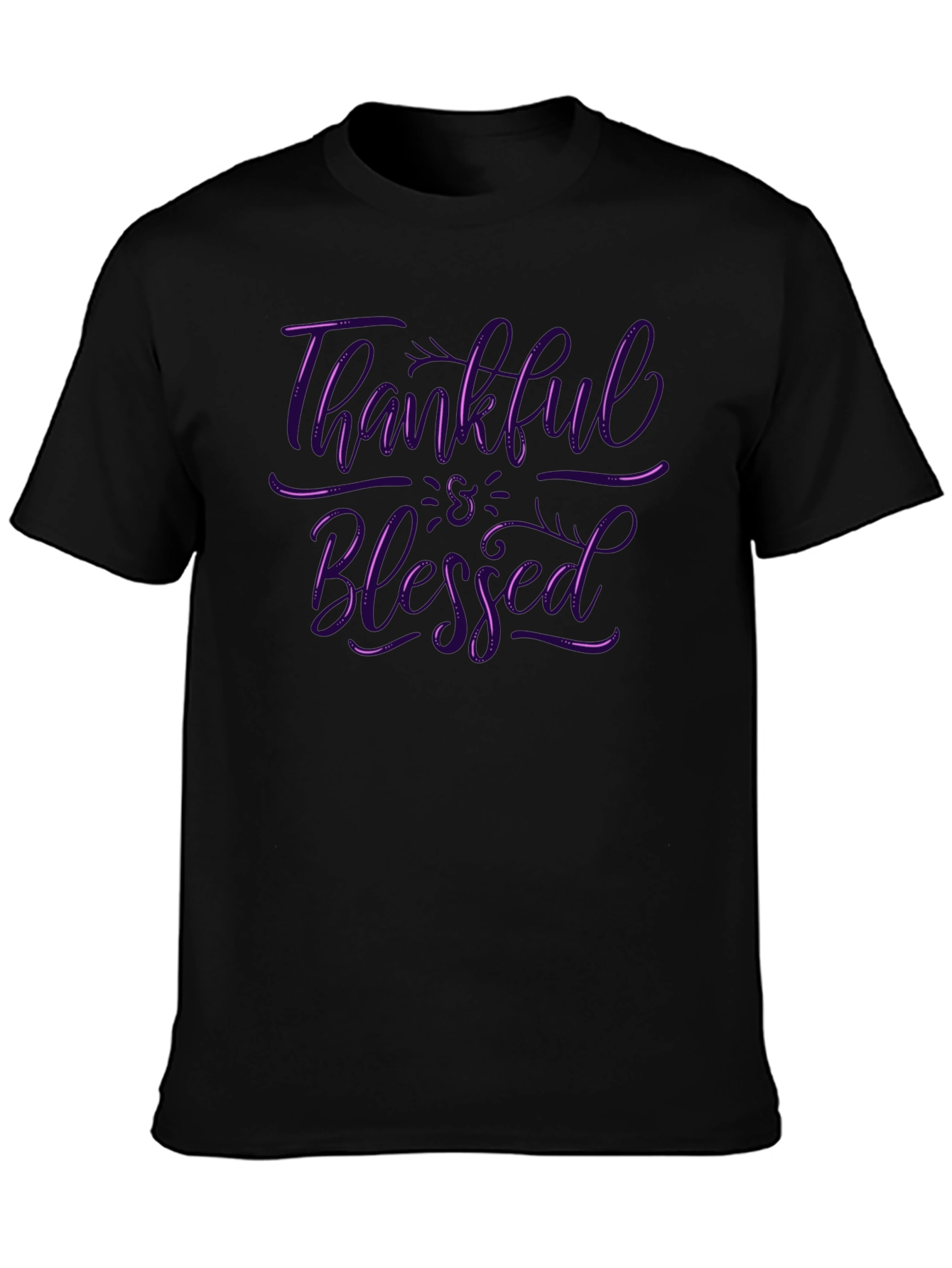 Thankful & Blessed Black T-Shirt