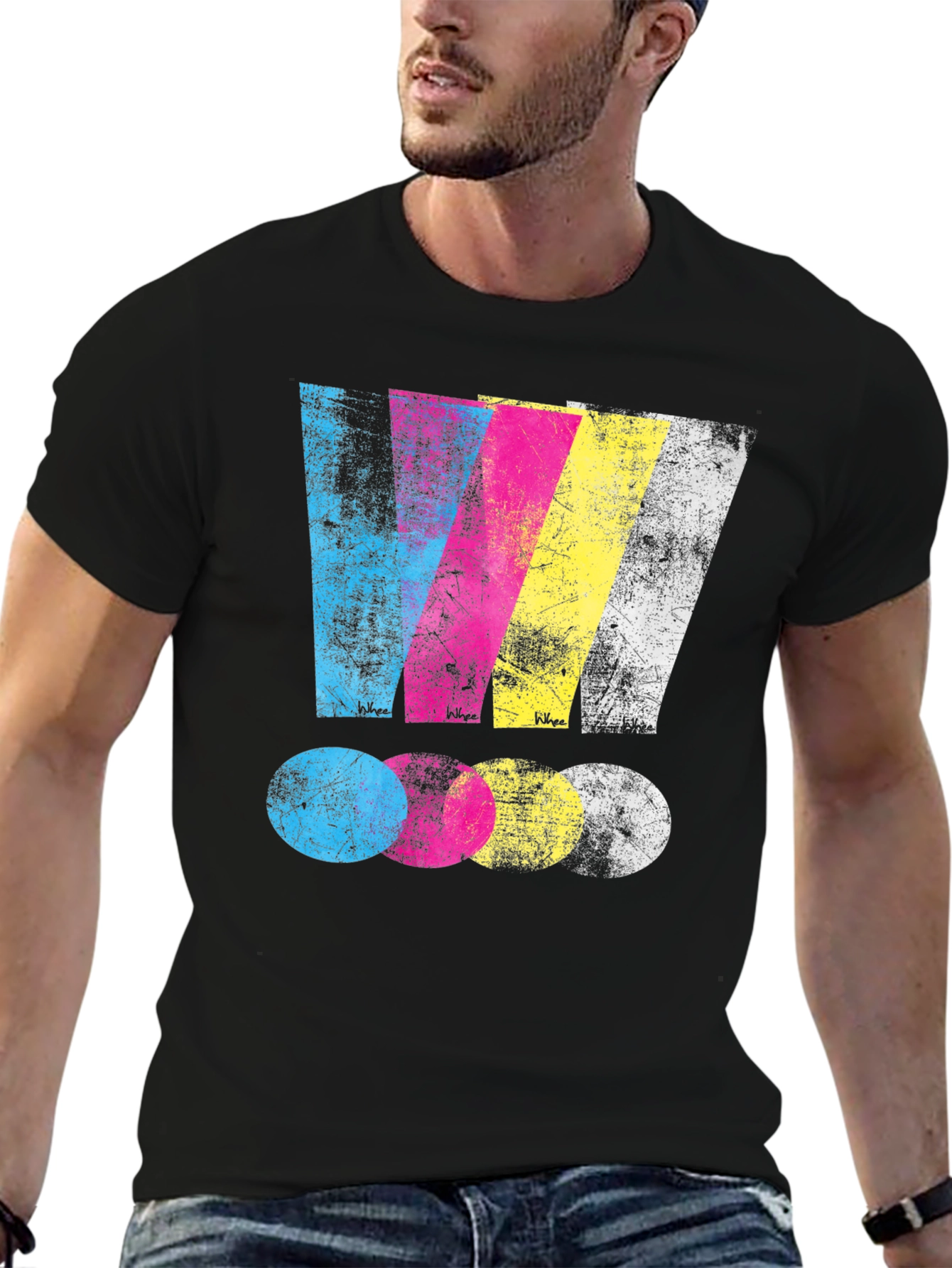 CMYK Graphic Print Black T-Shirt
