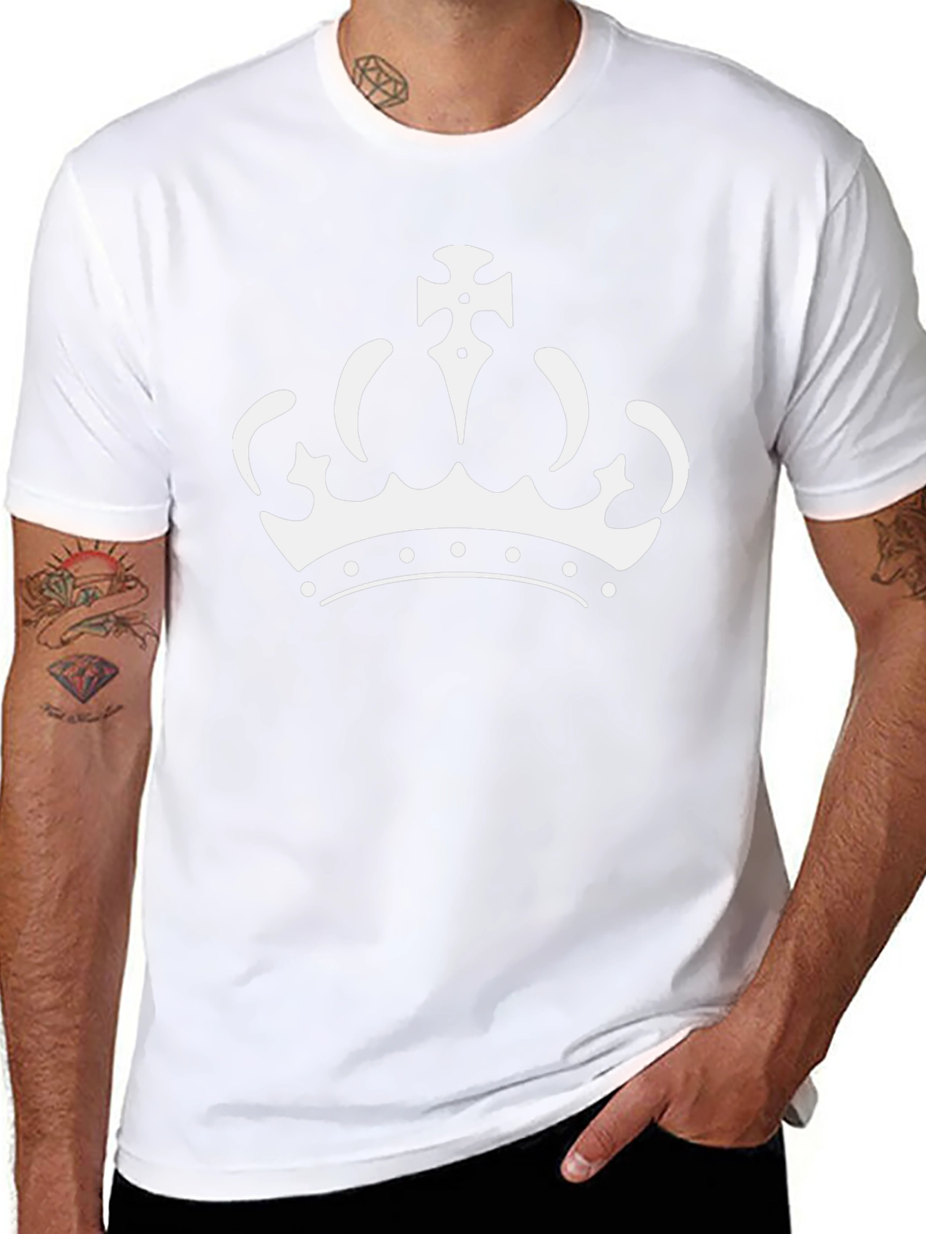 Crown Graphic Tee - Black Cotton Blend