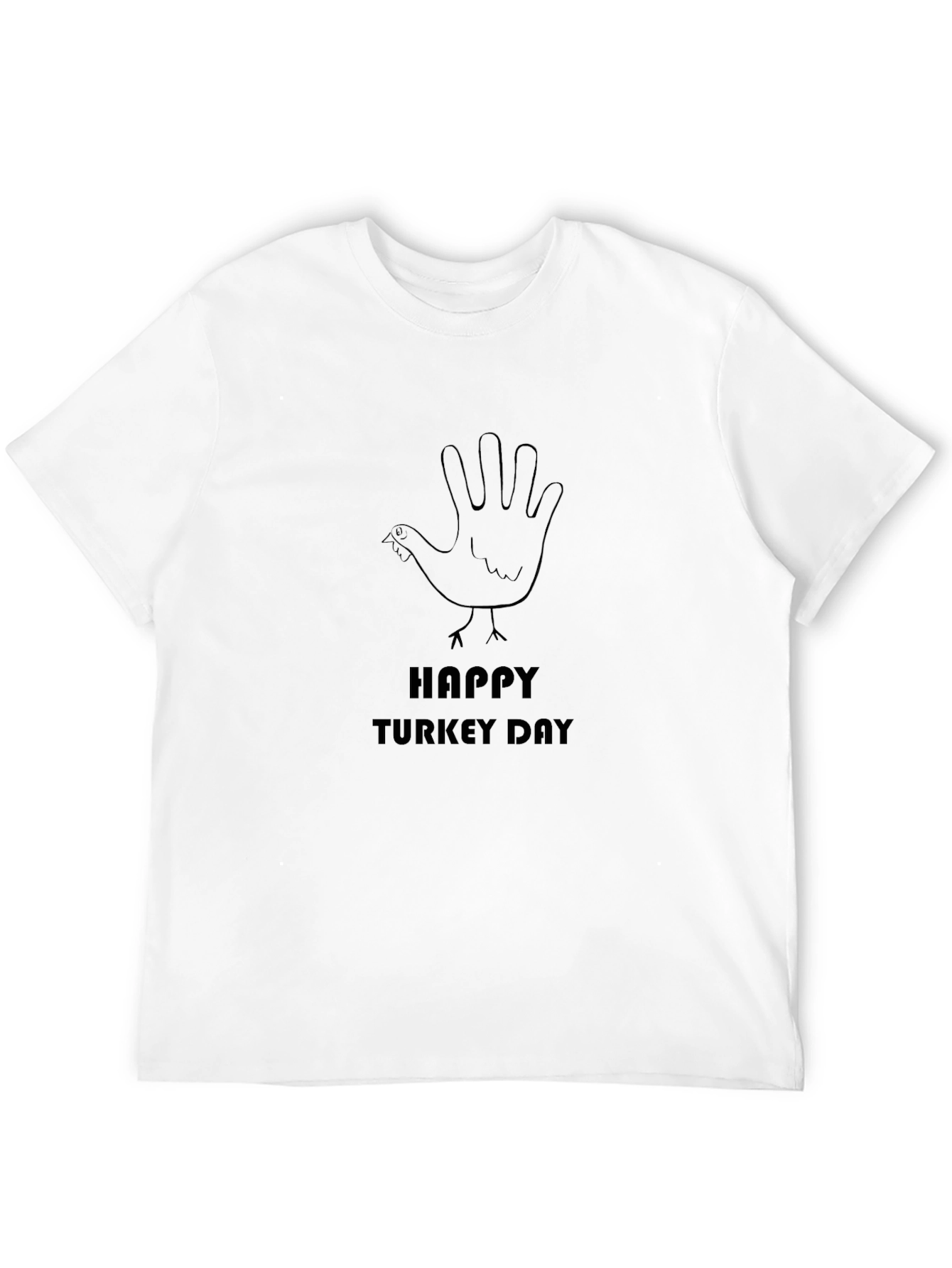 Happy Turkey Day Graphic T-Shirt - Black