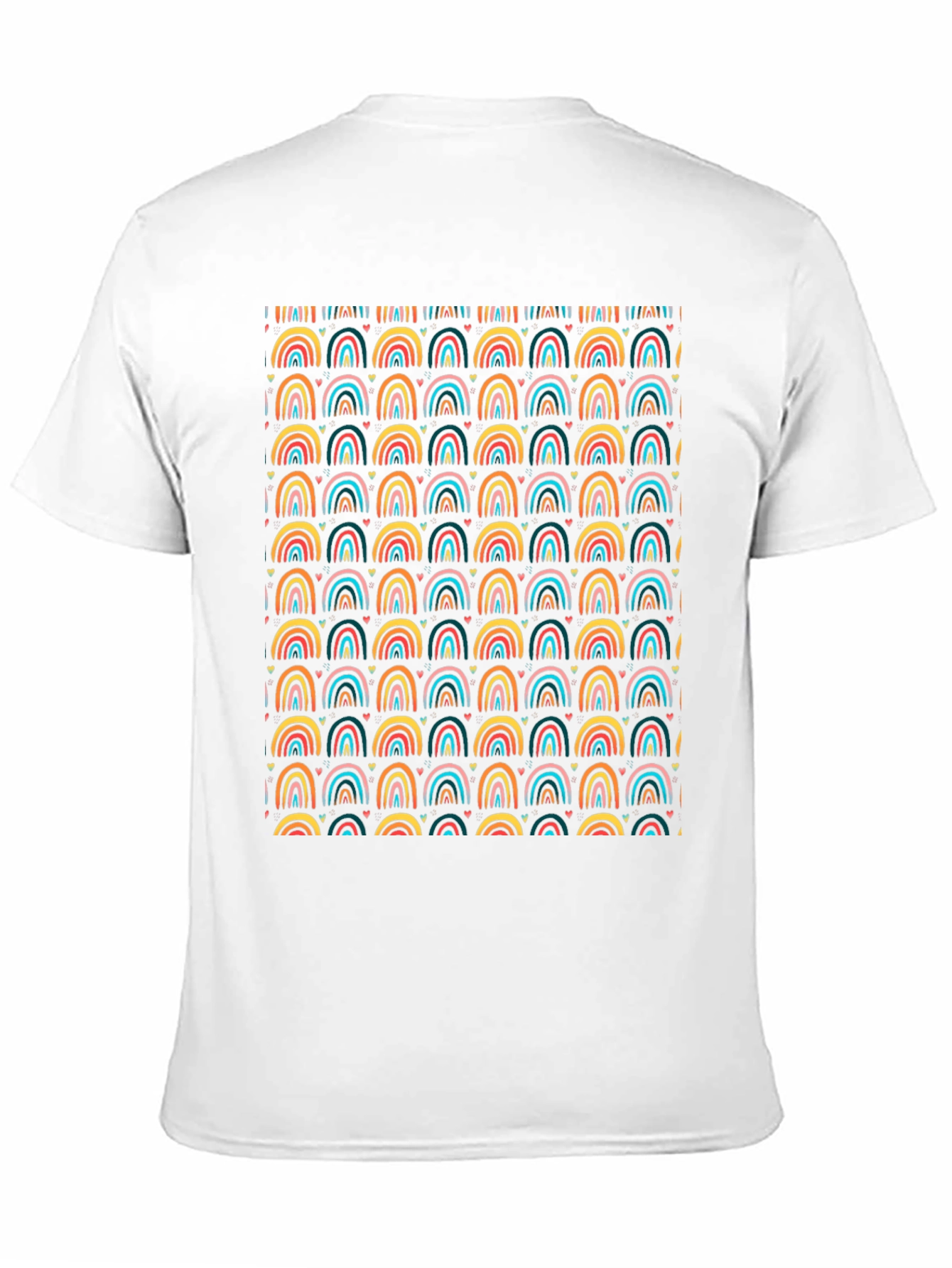 Rainbow Arches Heart Print Black T-Shirt
