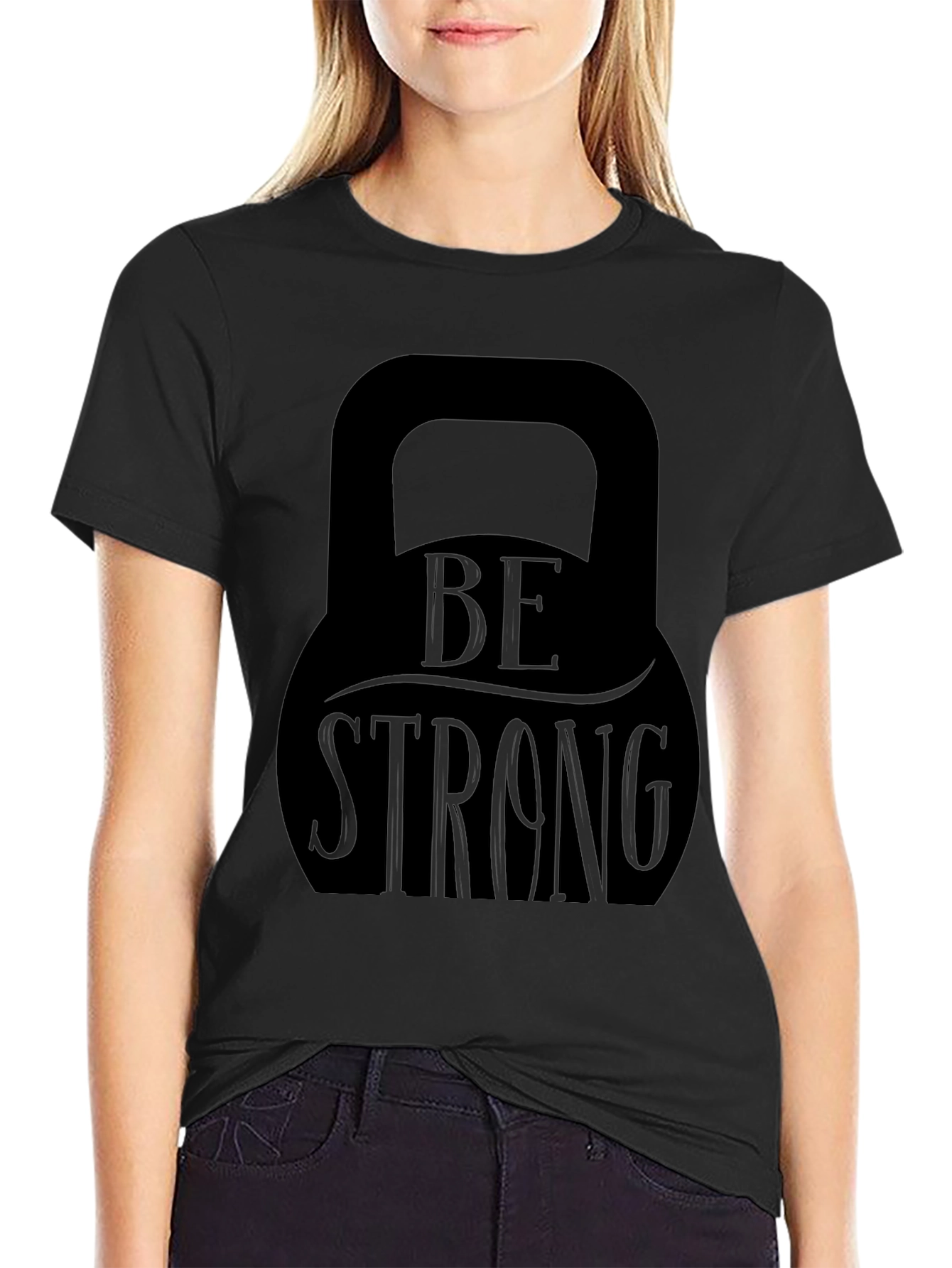 Be Strong Kettlebell Graphic T-Shirt - Fitness Apparel