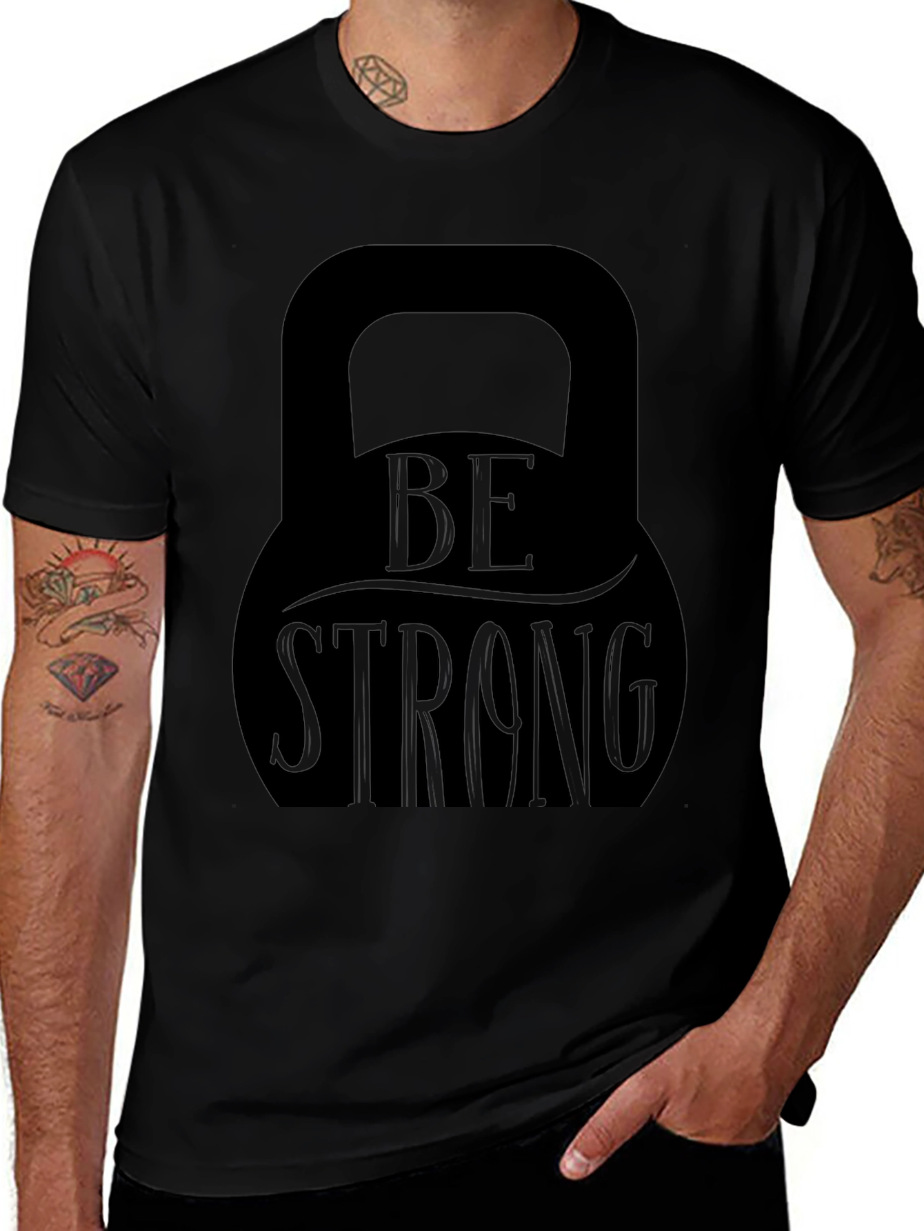 Be Strong Kettlebell Graphic T-Shirt - Fitness Apparel