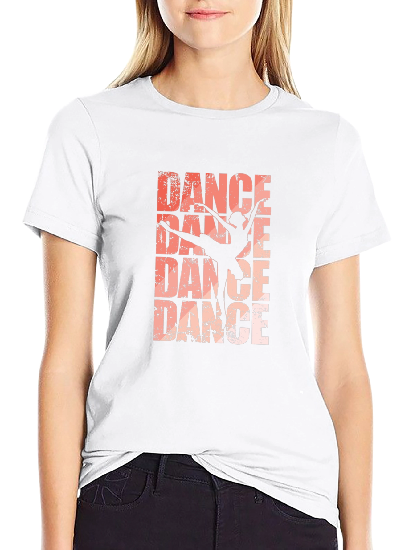 Dance Silhouette Graphic Tee - Black Cotton T-Shirt