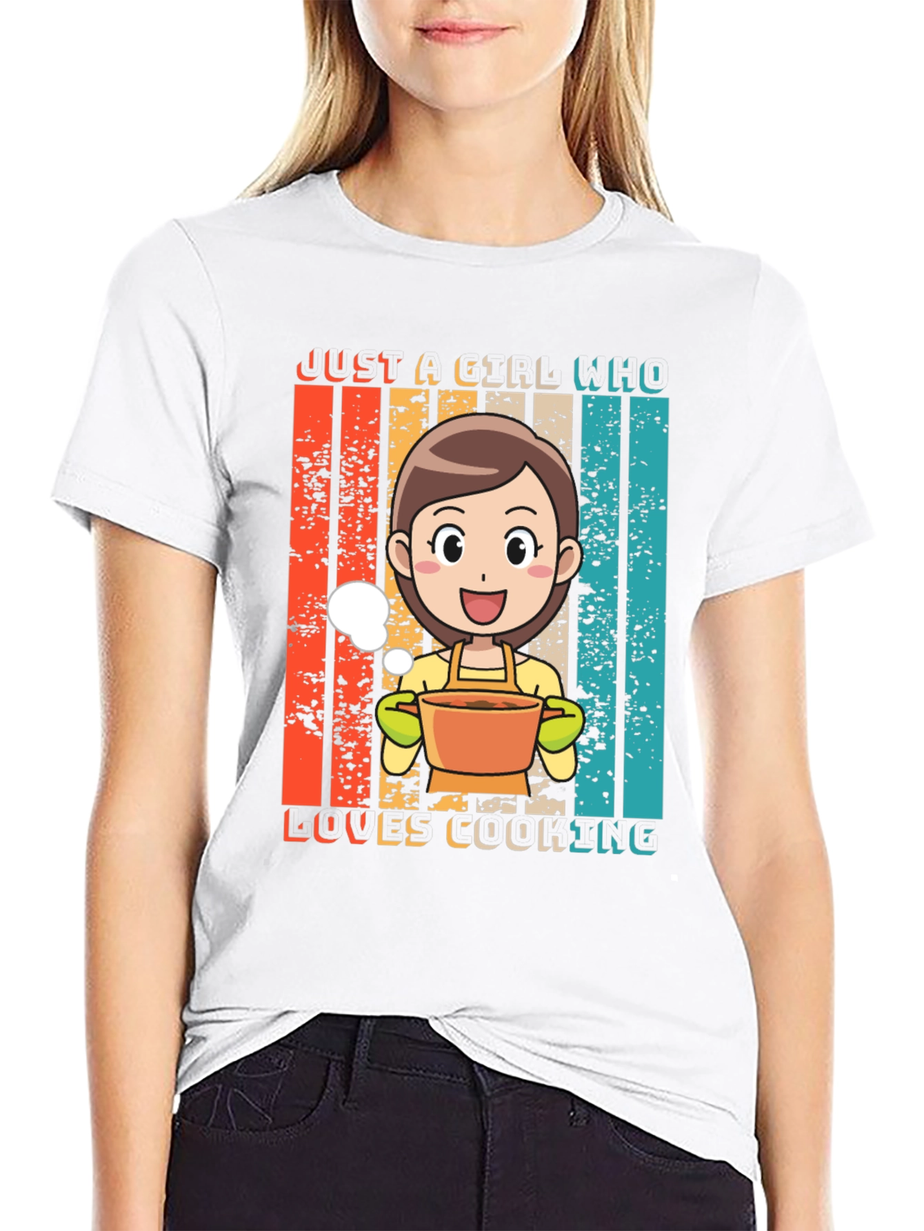 Just A Girl Who Loves Cooking Graphic T-Shirt