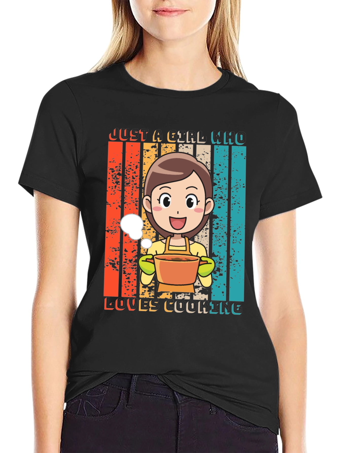 Just A Girl Who Loves Cooking Graphic T-Shirt
