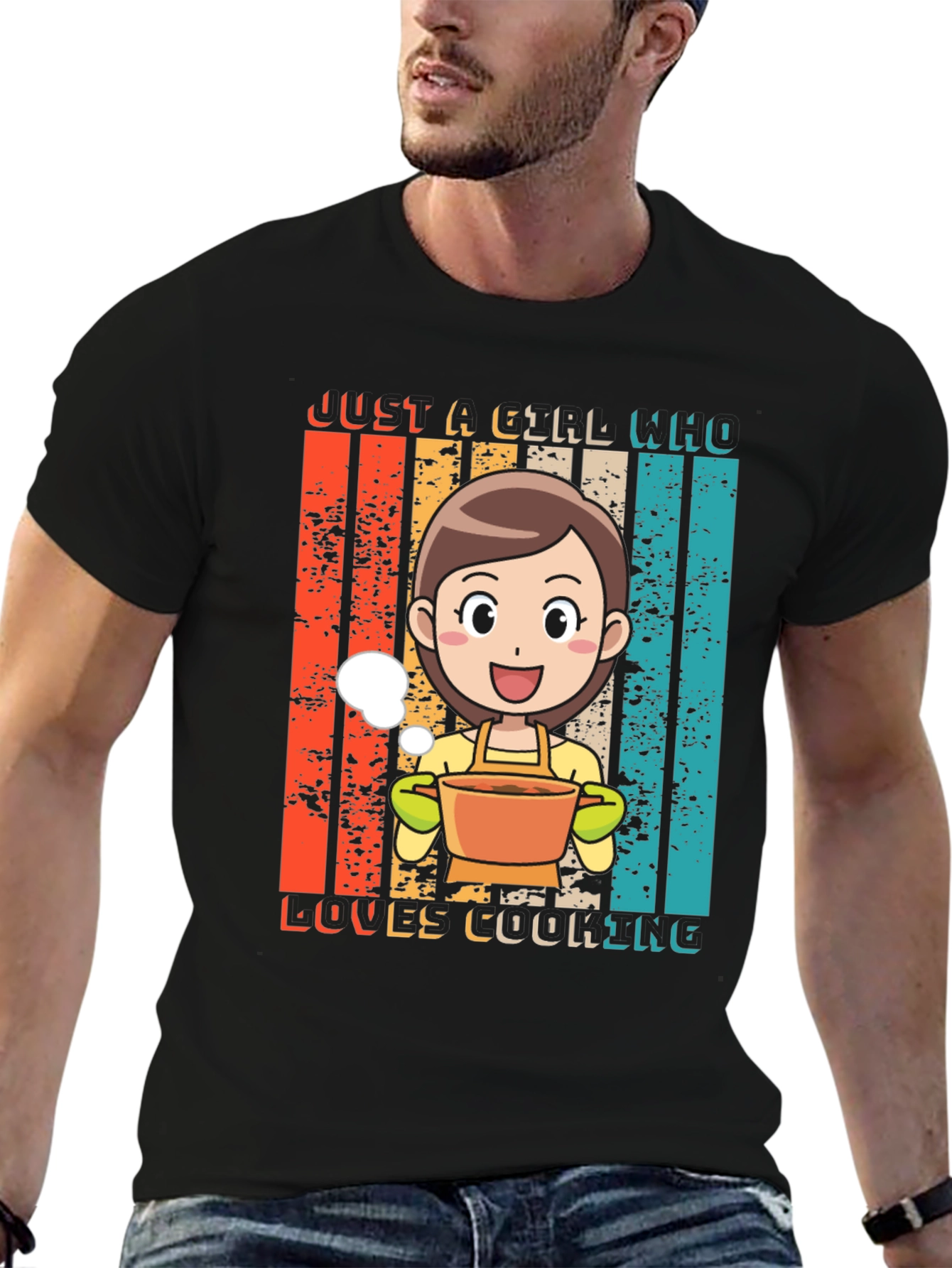 Just A Girl Who Loves Cooking Graphic T-Shirt