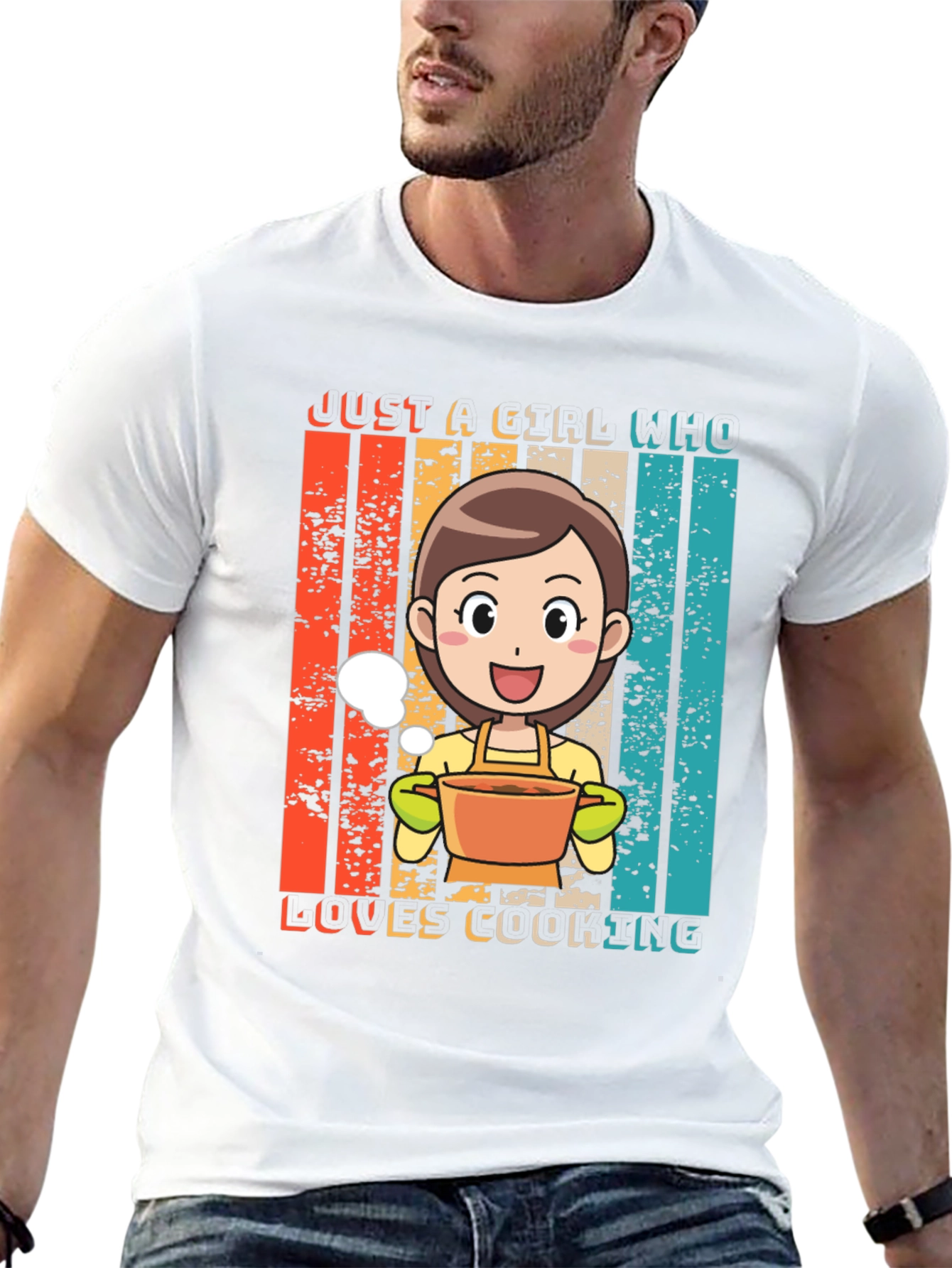 Just A Girl Who Loves Cooking Graphic T-Shirt