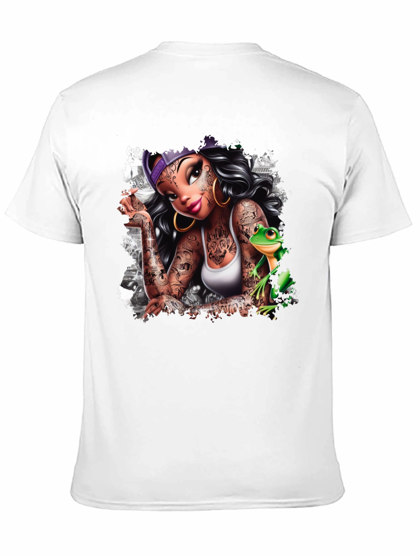 Tattoo Princess & Frog Black Tee