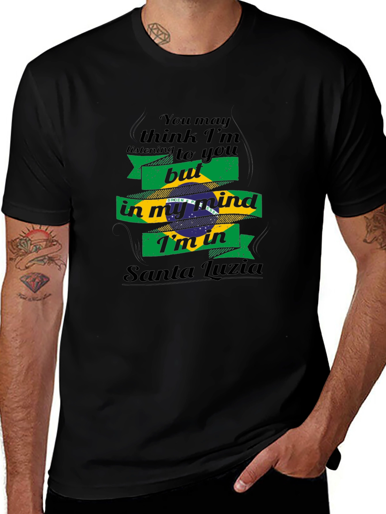 Santa Luzia Brazil Flag Mind T-Shirt