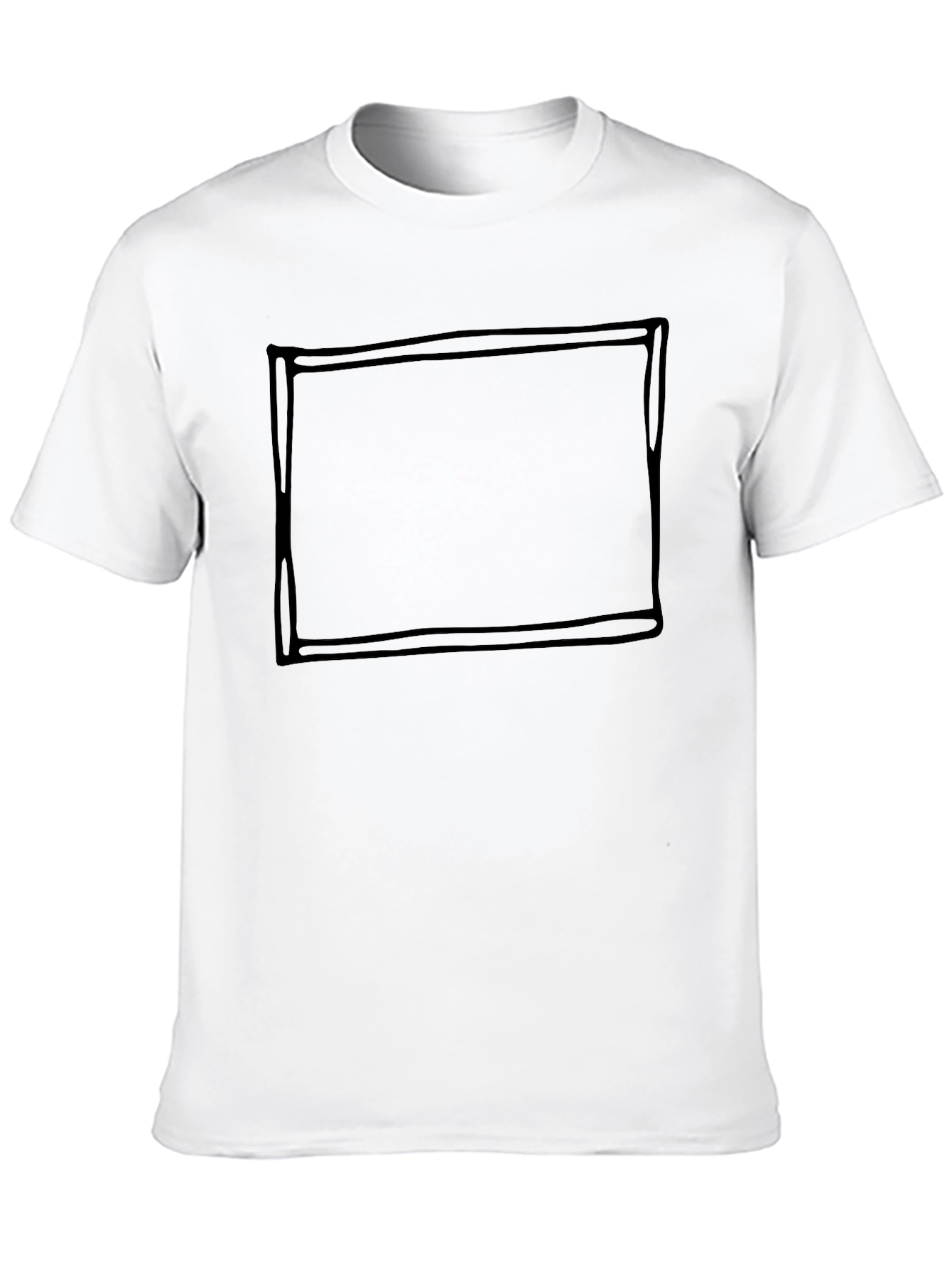 Mens Black Crew Neck T-Shirt with Graphic Box