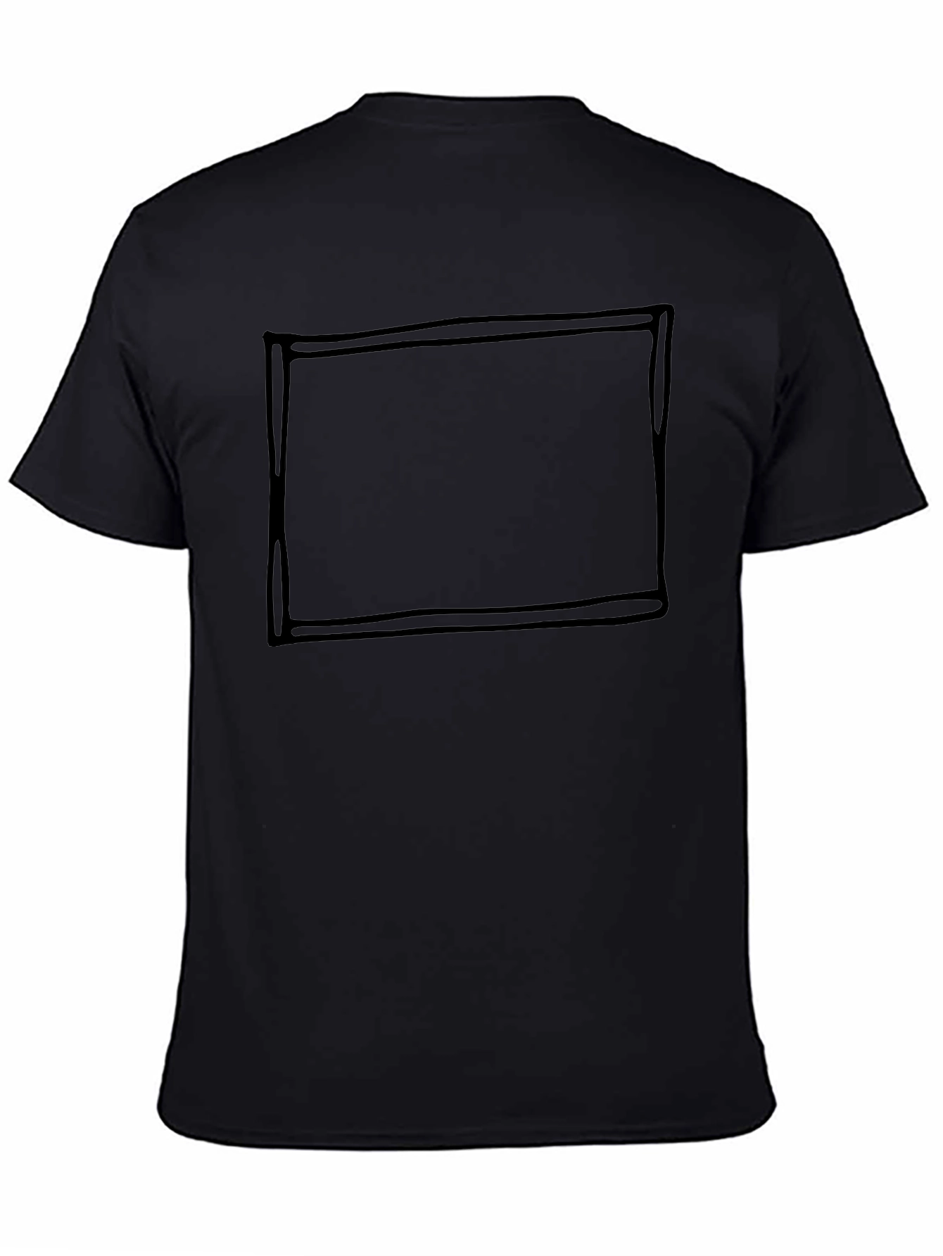 Mens Black Crew Neck T-Shirt with Graphic Box