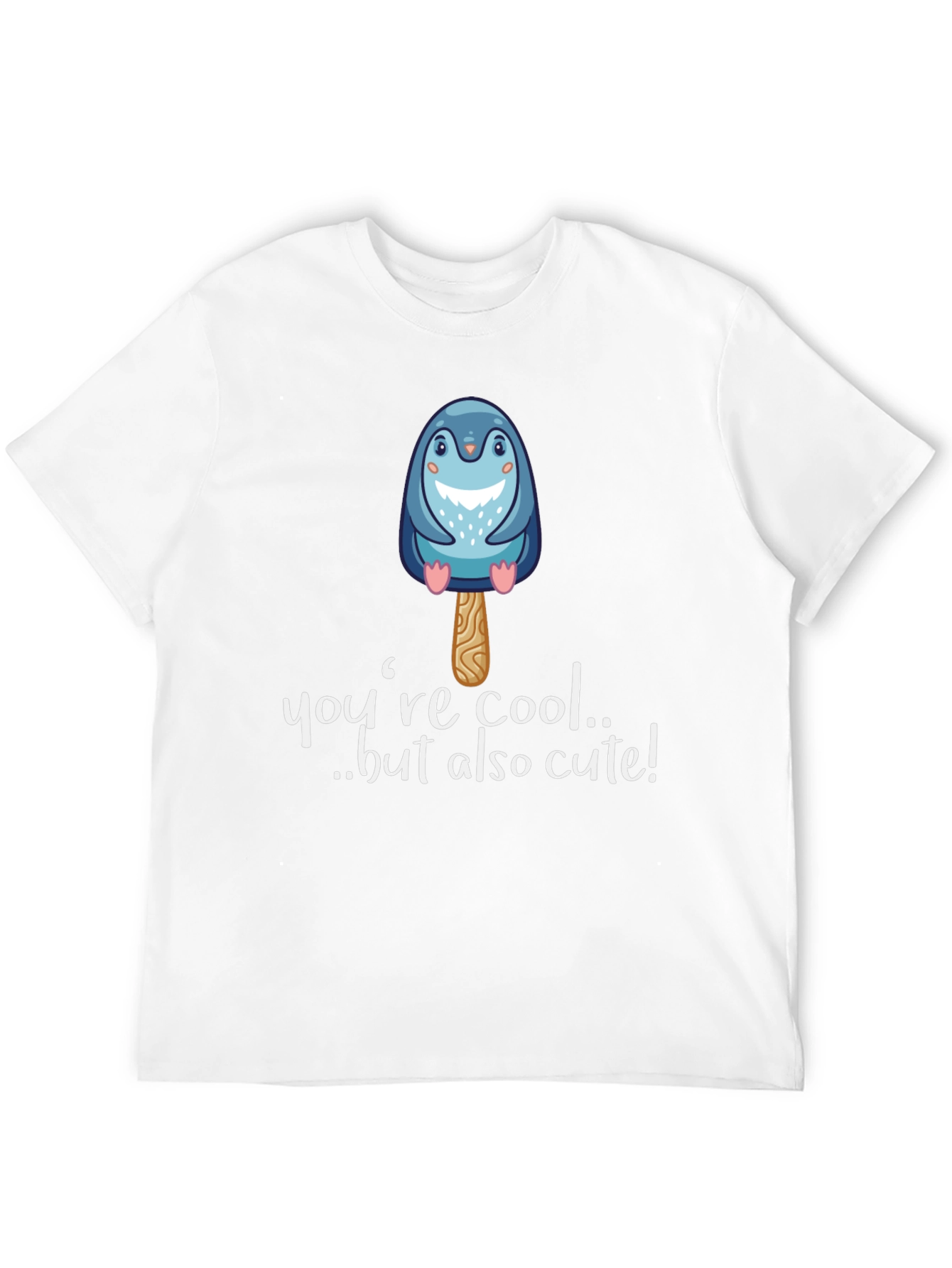 Cute Penguin Popsicle Graphic Black T-Shirt