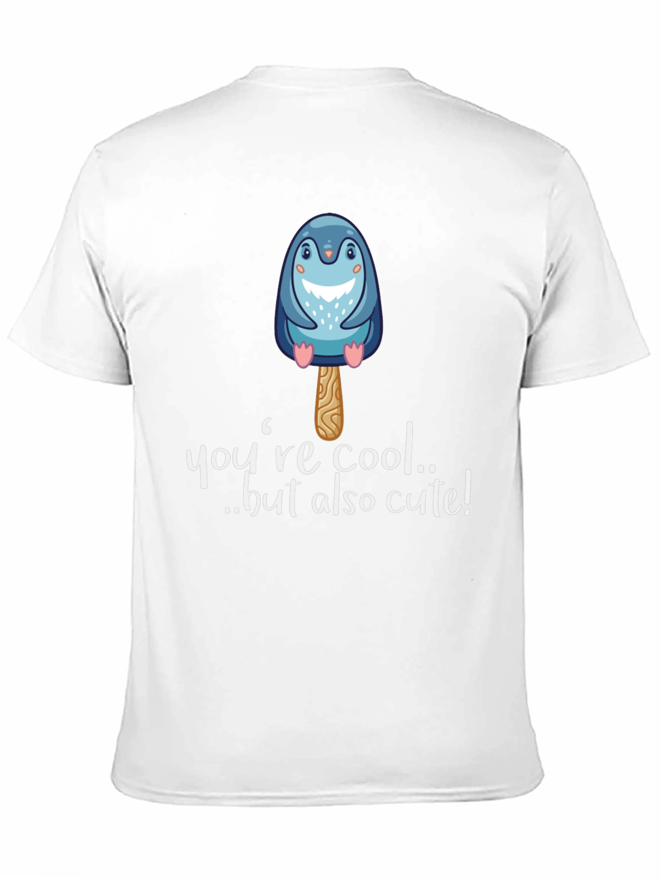 Cute Penguin Popsicle Graphic Black T-Shirt