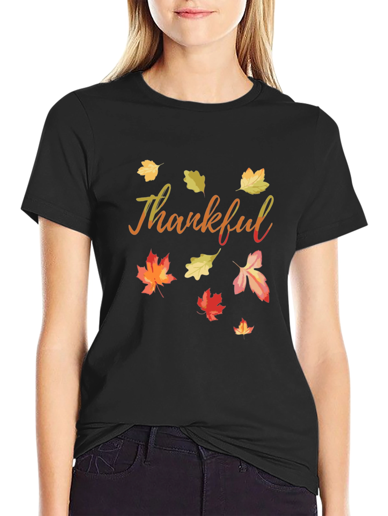 Thankful Fall Leaves T-Shirt - Autumn Thanksgiving